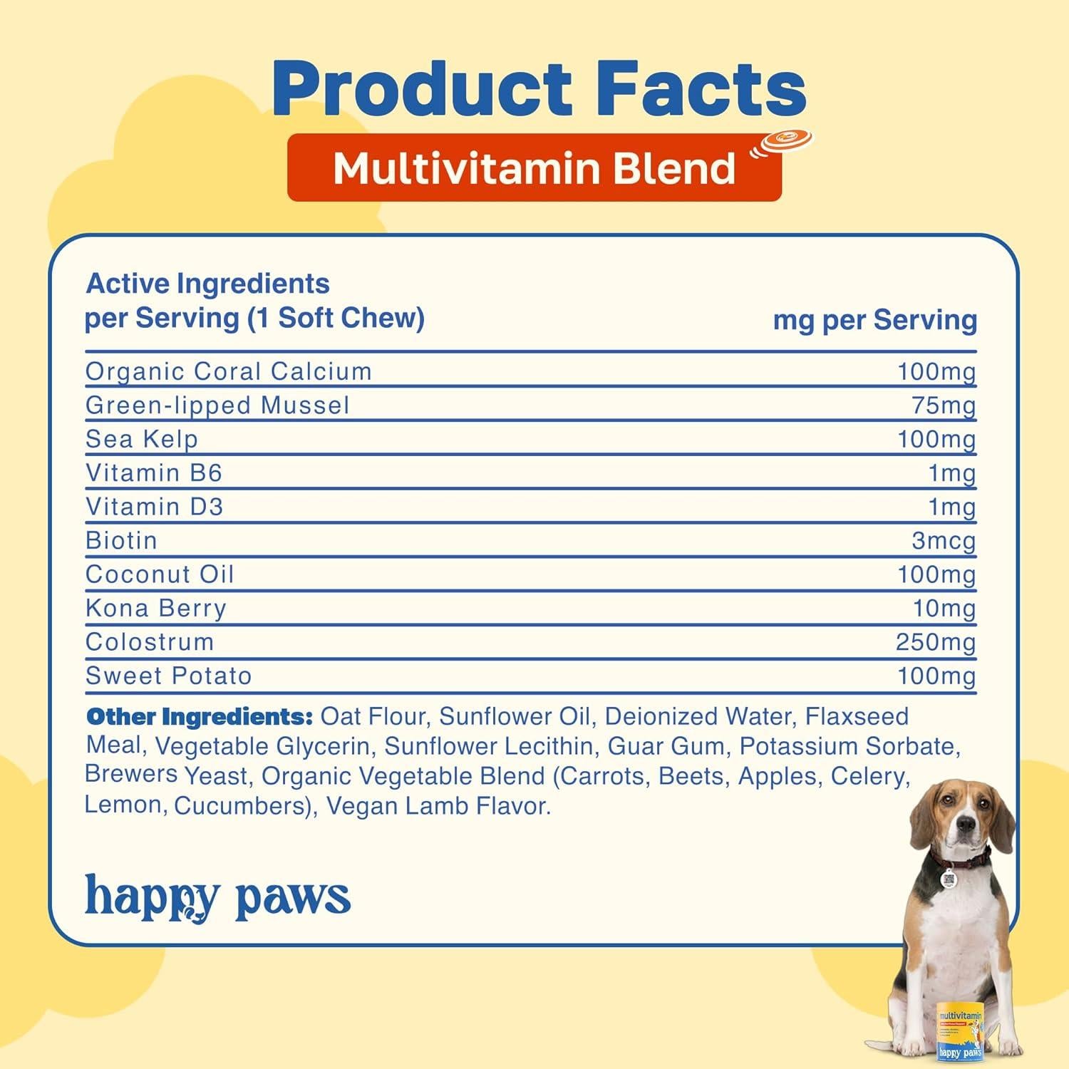 Suplemento Multivitamínico 10-en-1 Happy Paws 200 Masticables