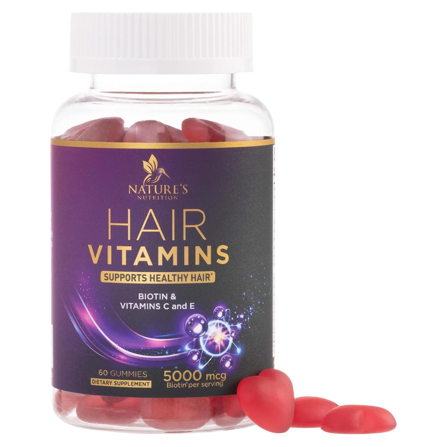 Gomitas de Vitaminas para el Cabello Nature's Nutrition 60 Unidades