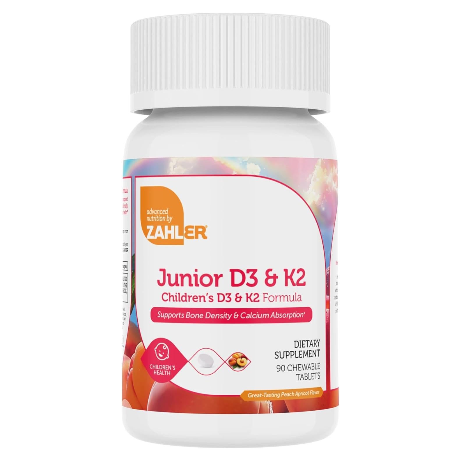 Tabletas Masticables Vitamina D3 + K2 Zahler 90 Unidades