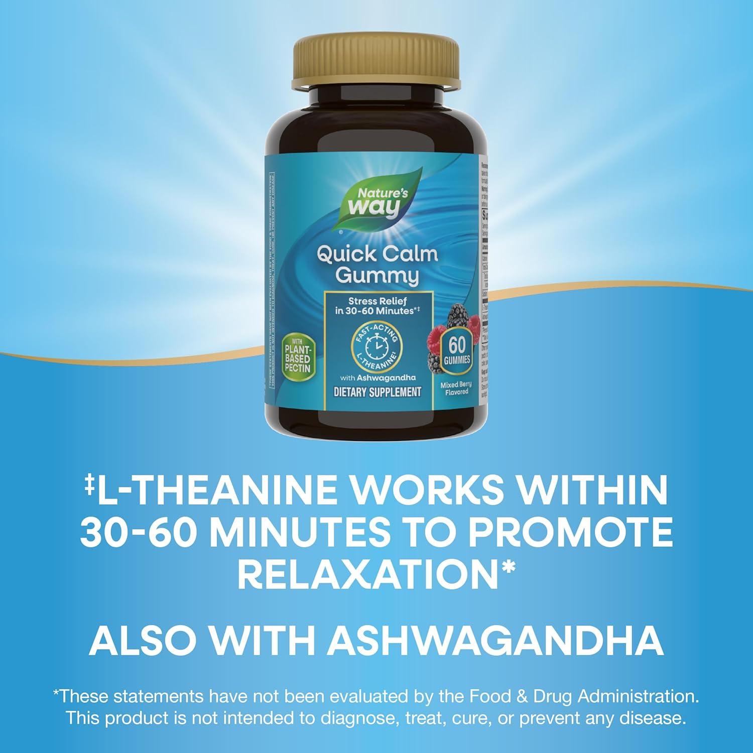 Gomitas Quick Calm Nature's Way con L-Theanina y Ashwagandha