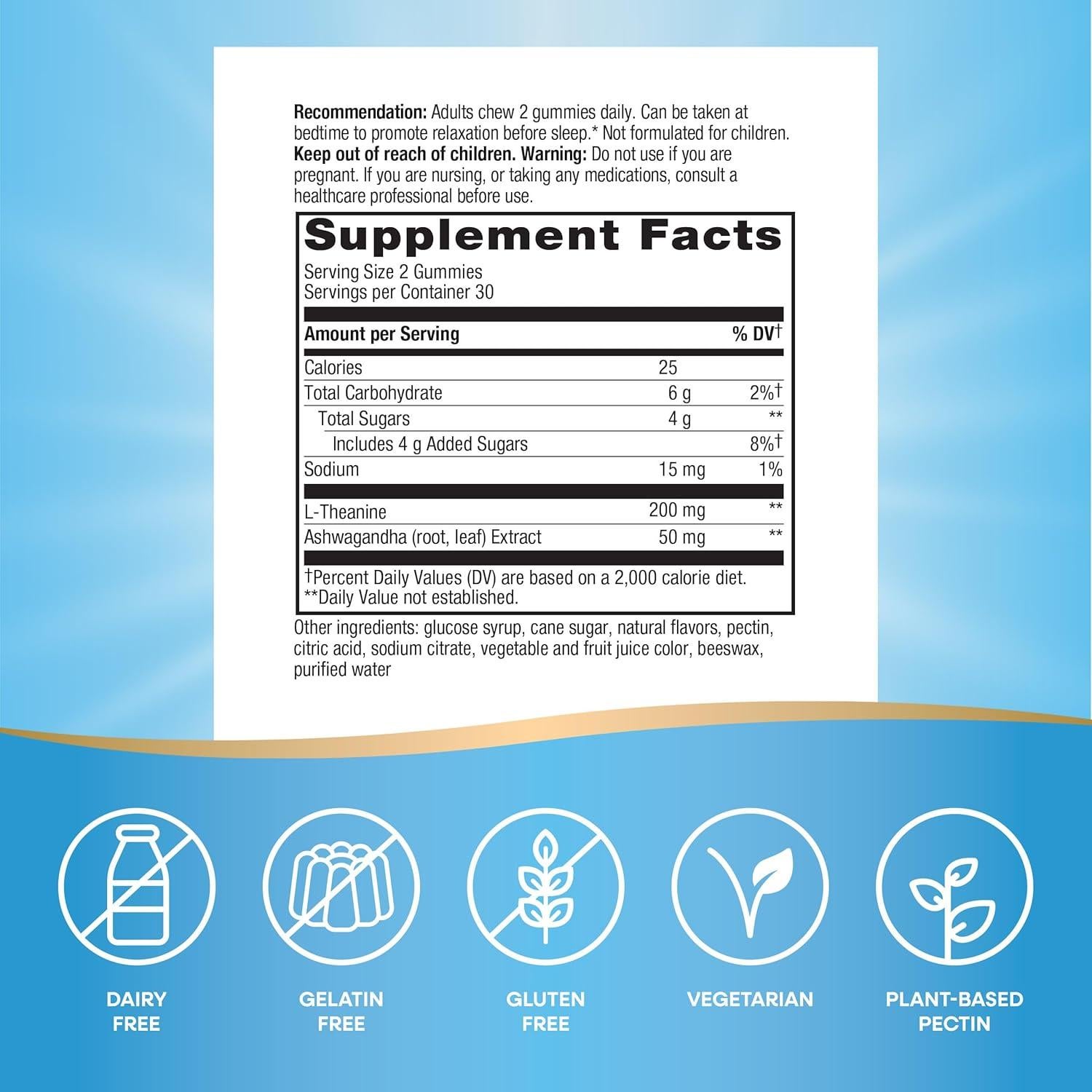 Gomitas Quick Calm Nature's Way con L-Theanina y Ashwagandha