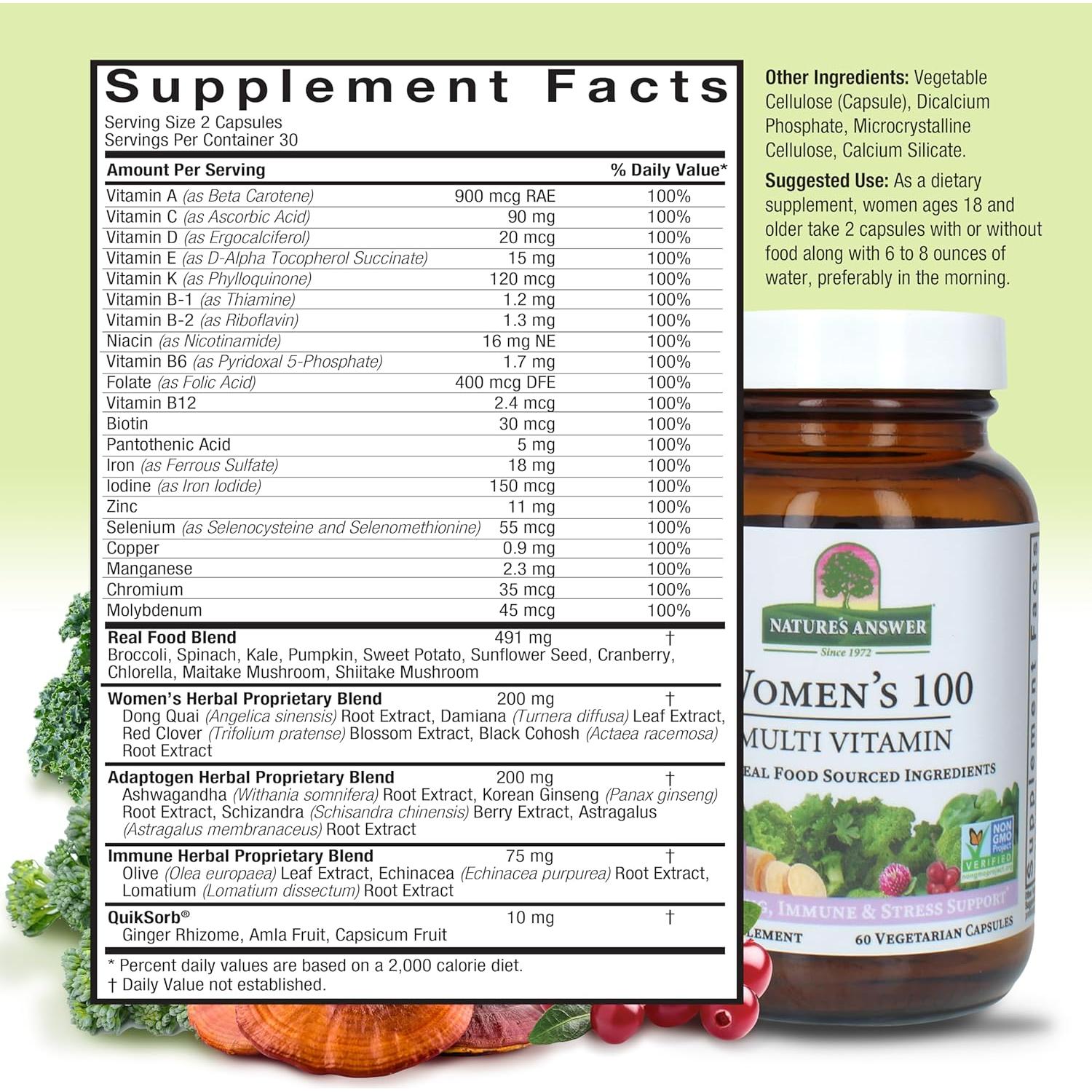 Multivitamina Completa para Mujeres Respuesta de la Naturaleza 60 Cápsulas Vegetarianas