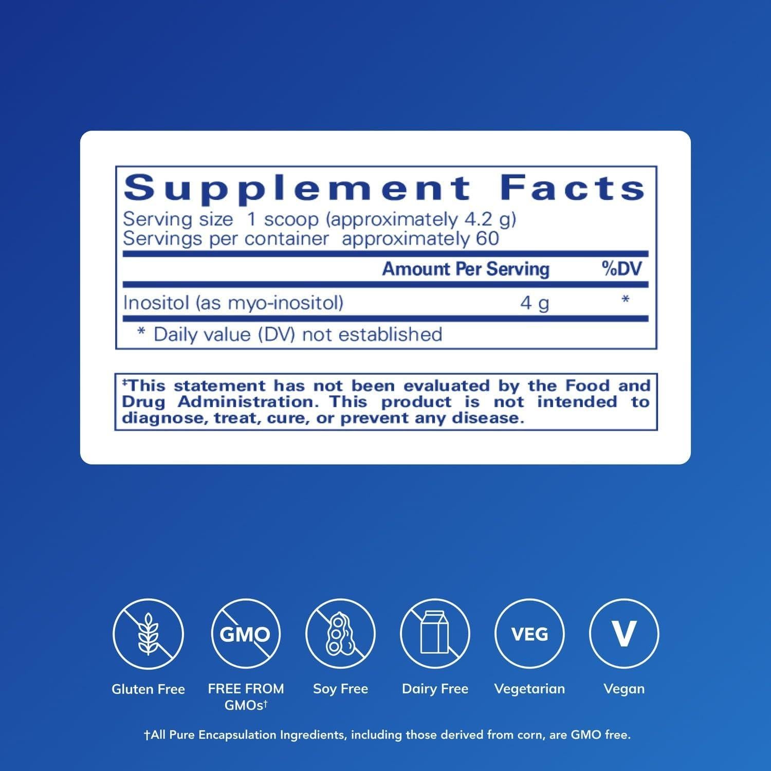 Suplemento en Polvo Myo-Inositol Pure Encapsulations 248g