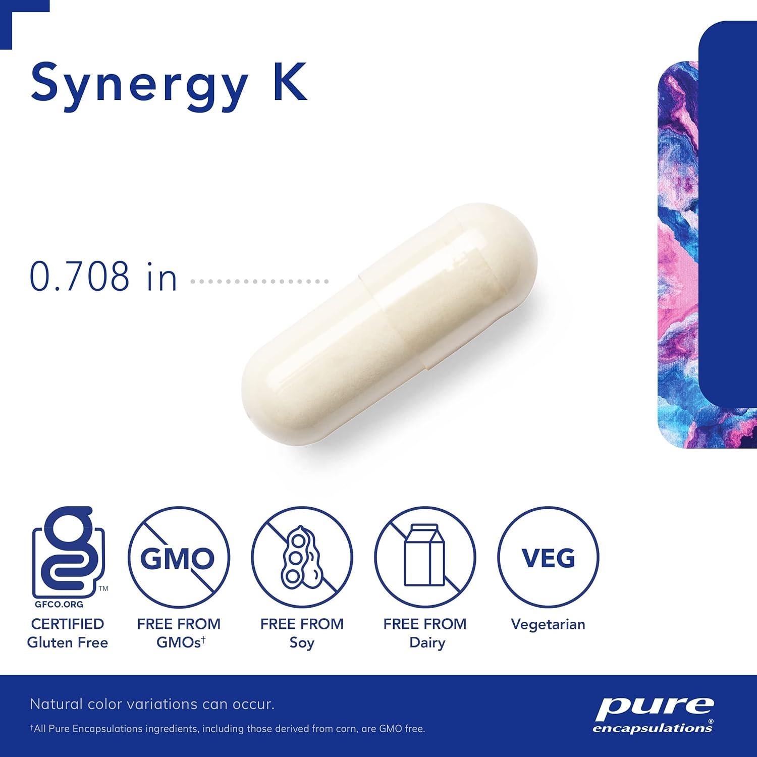 Suplemento Óseo Pure Encapsulations Sinergia K - 120 Cápsulas