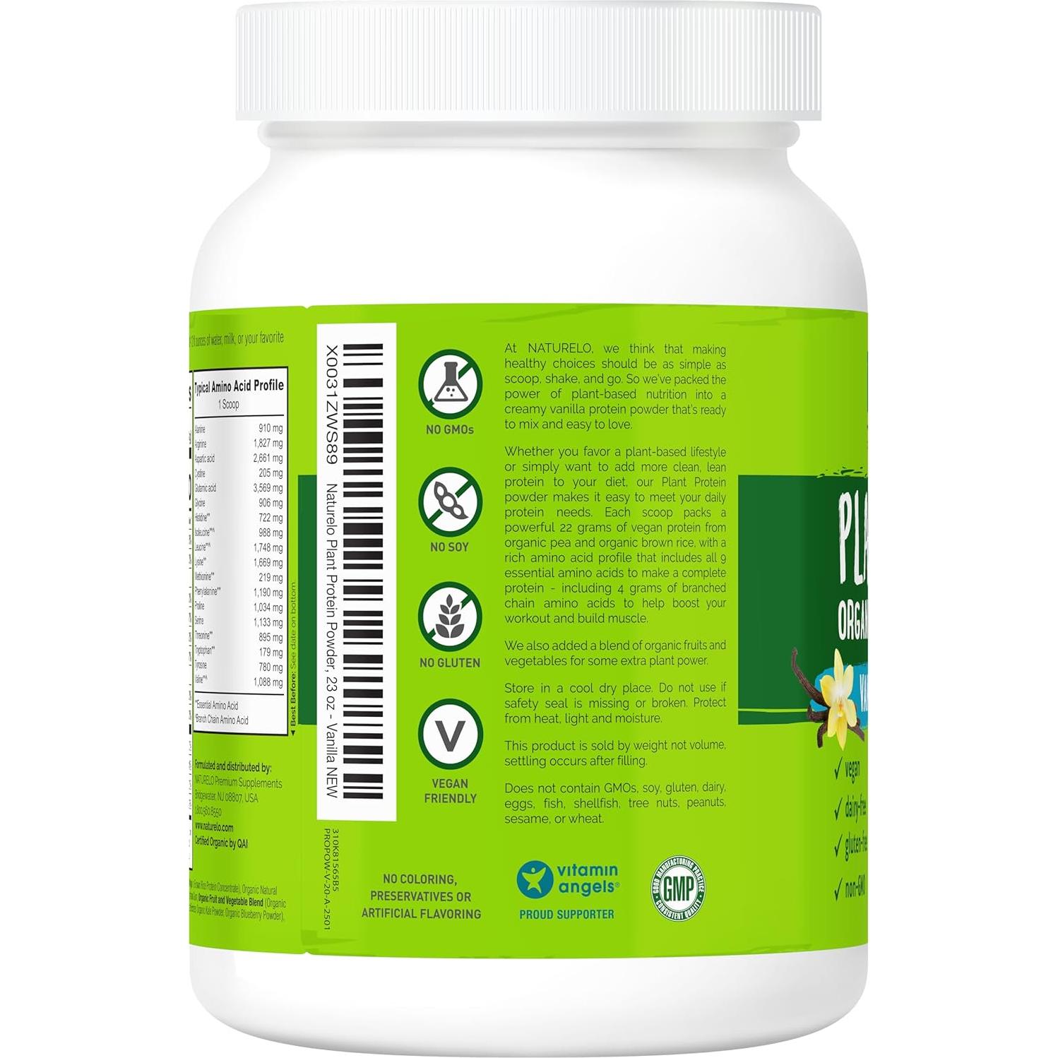 Polvo de Proteína Vegetal NATURELO Vainilla 660g - Vegano