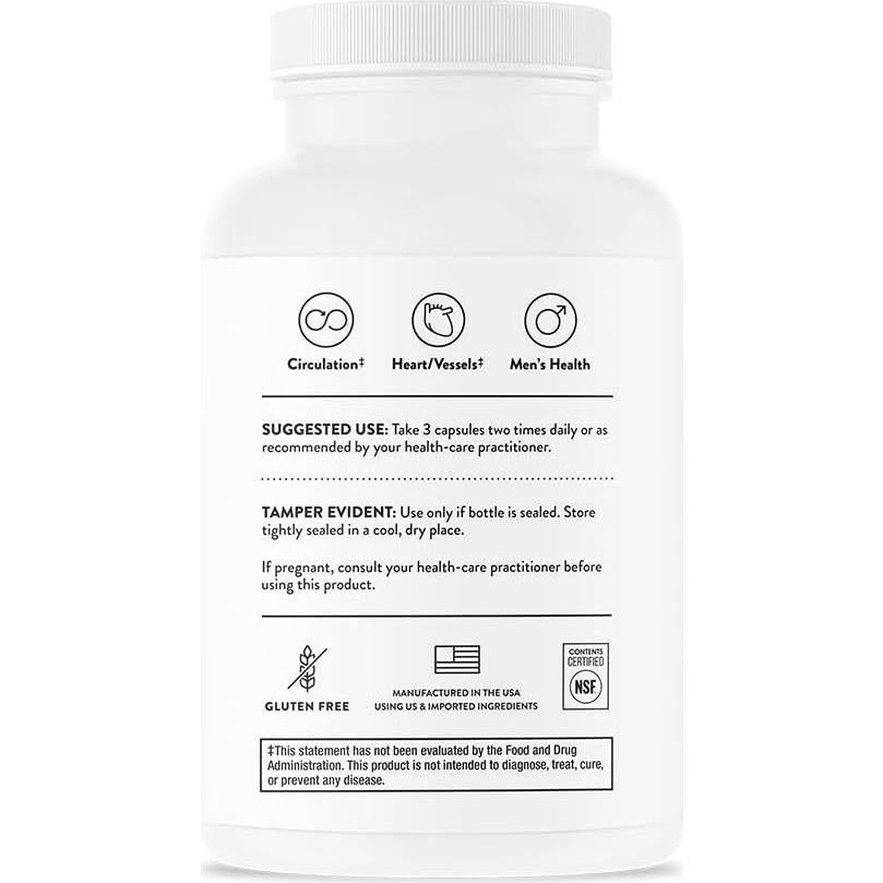 Suplemento L-Arginina Plus Thorne - 180 Cápsulas para Función Cardíaca