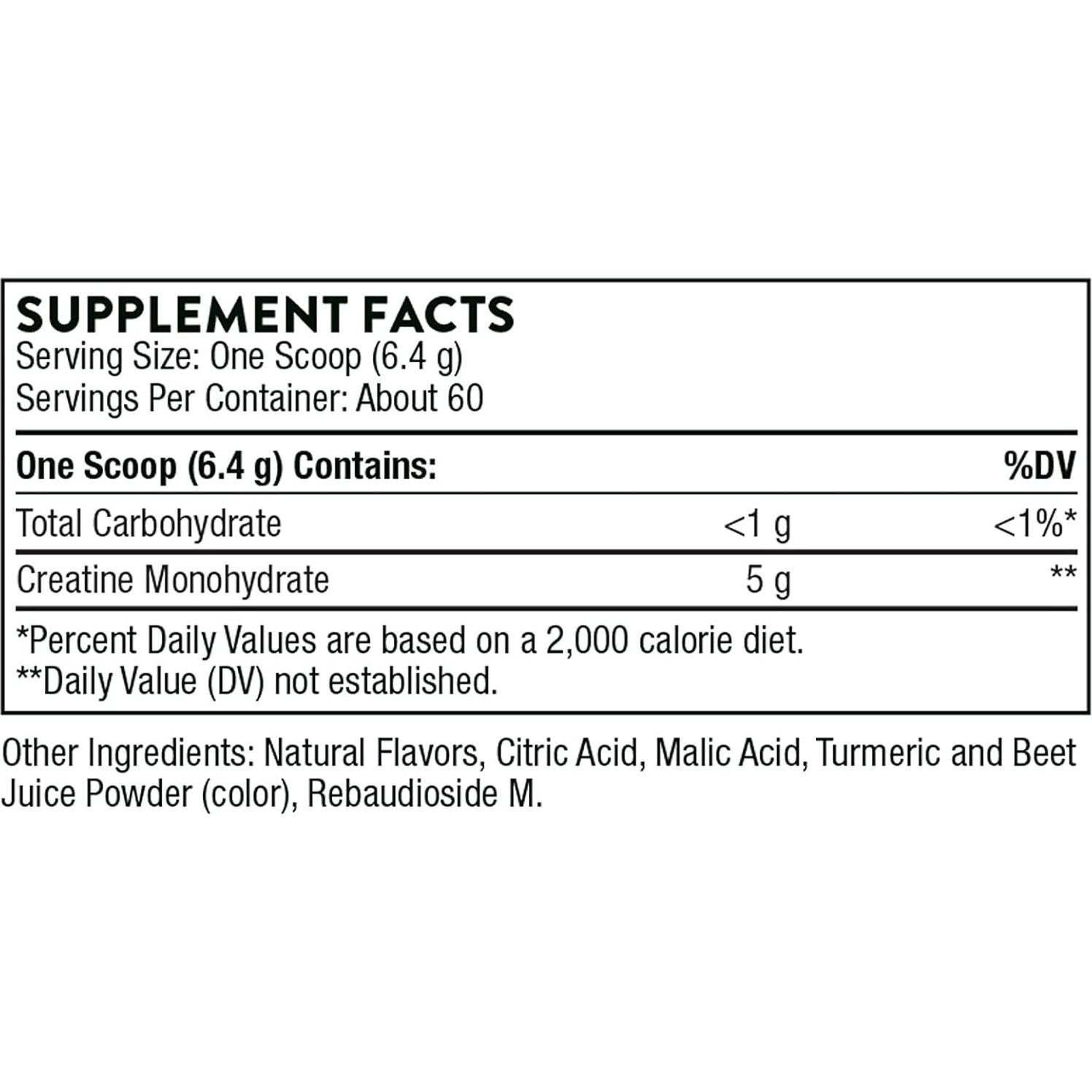 Creatina Monohidrato Thorne 60 Porciones Piña Naranja 5g