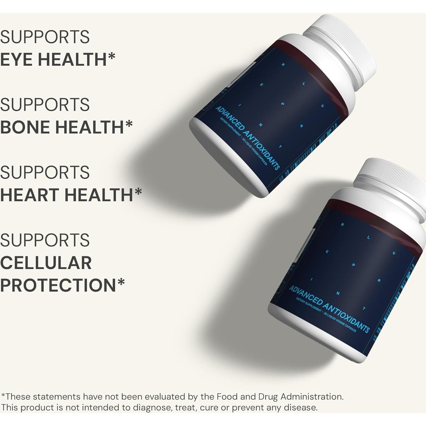 Suplemento Antioxidante Blueprint Bryan Johnson - Cápsulas Veganas