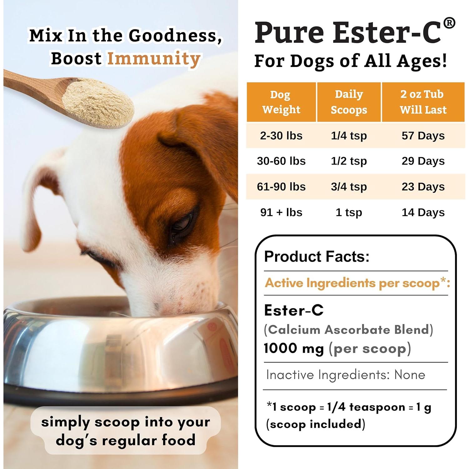 Suplemento de Vitamina C Ester-C Wholistic para Perros 56.7 g