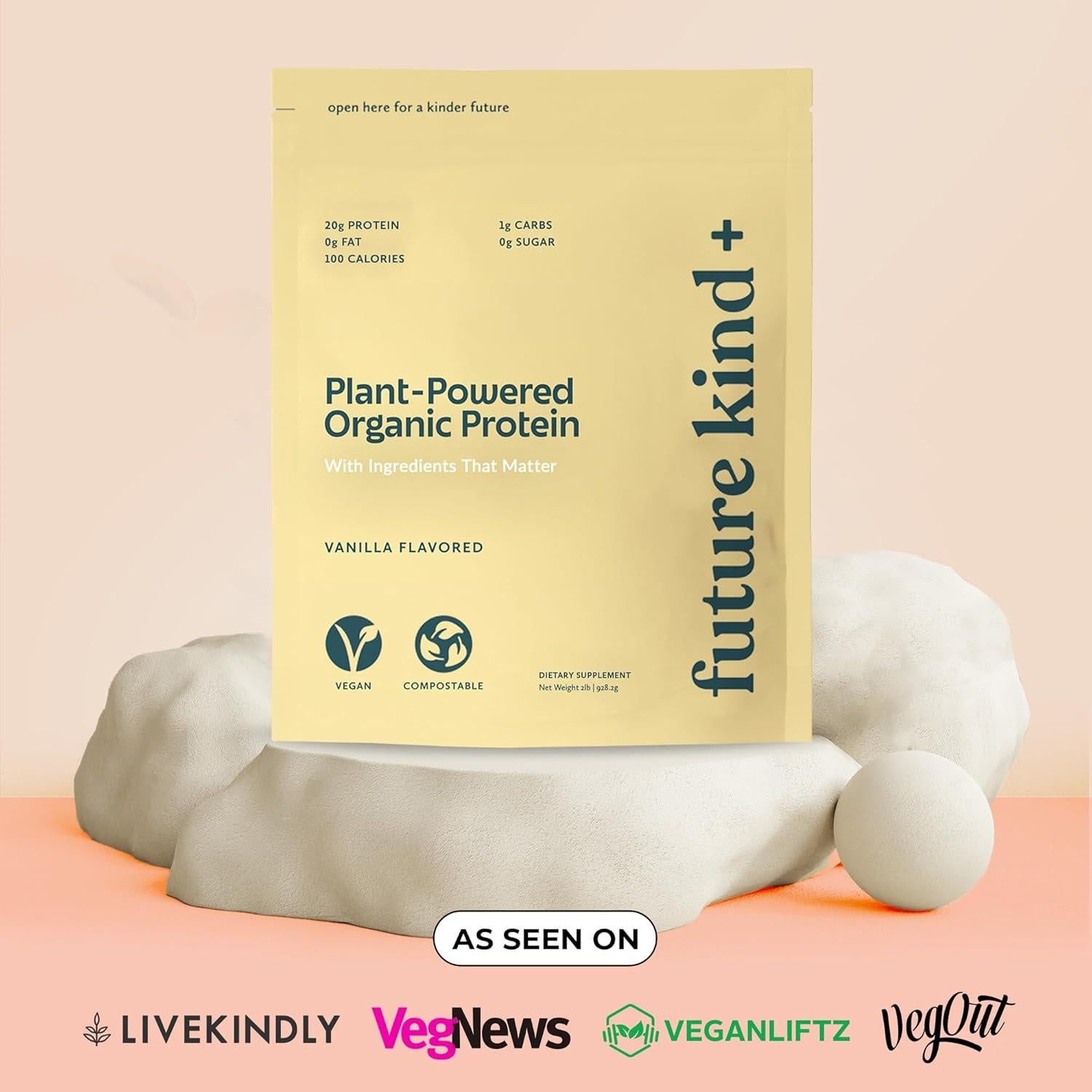 Polvo de Proteína Vegana Future Kind Vainilla 20g 34 Porciones