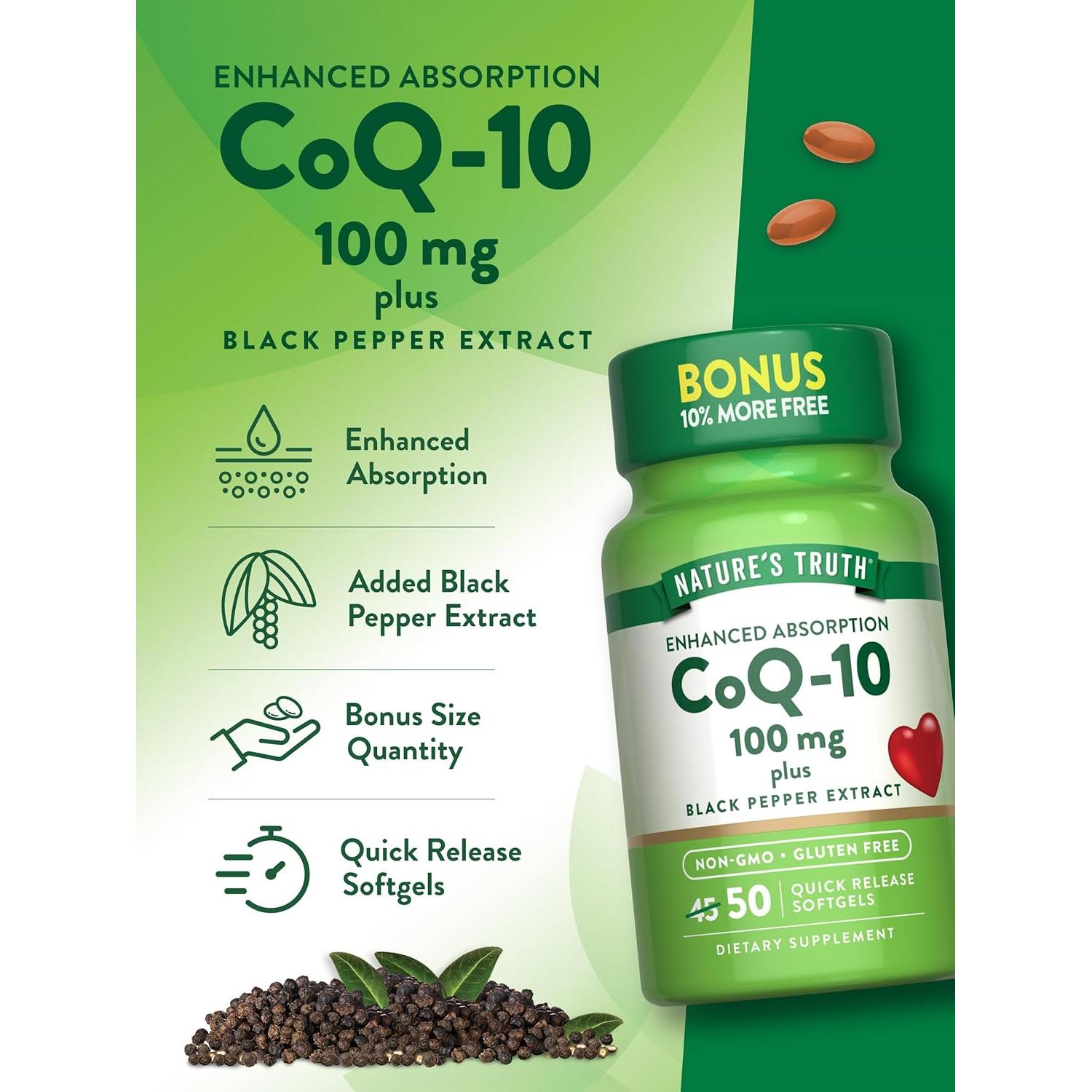 CoQ10 100mg La Verdad de la Naturaleza 50 Gelatinas Blandas