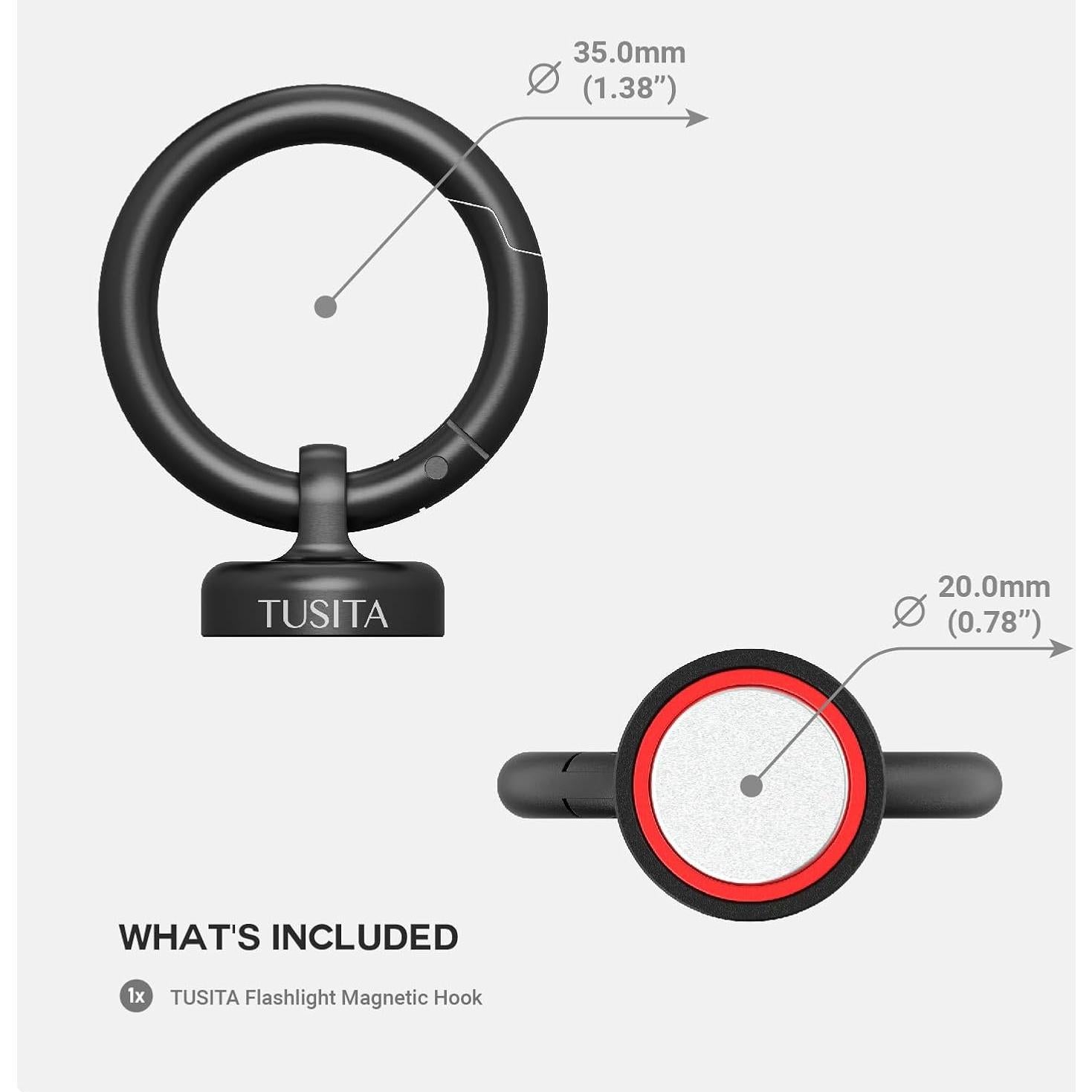 Gancho Magnético TUSITA para Linternas Olight NEBO 7.99x1.98cm