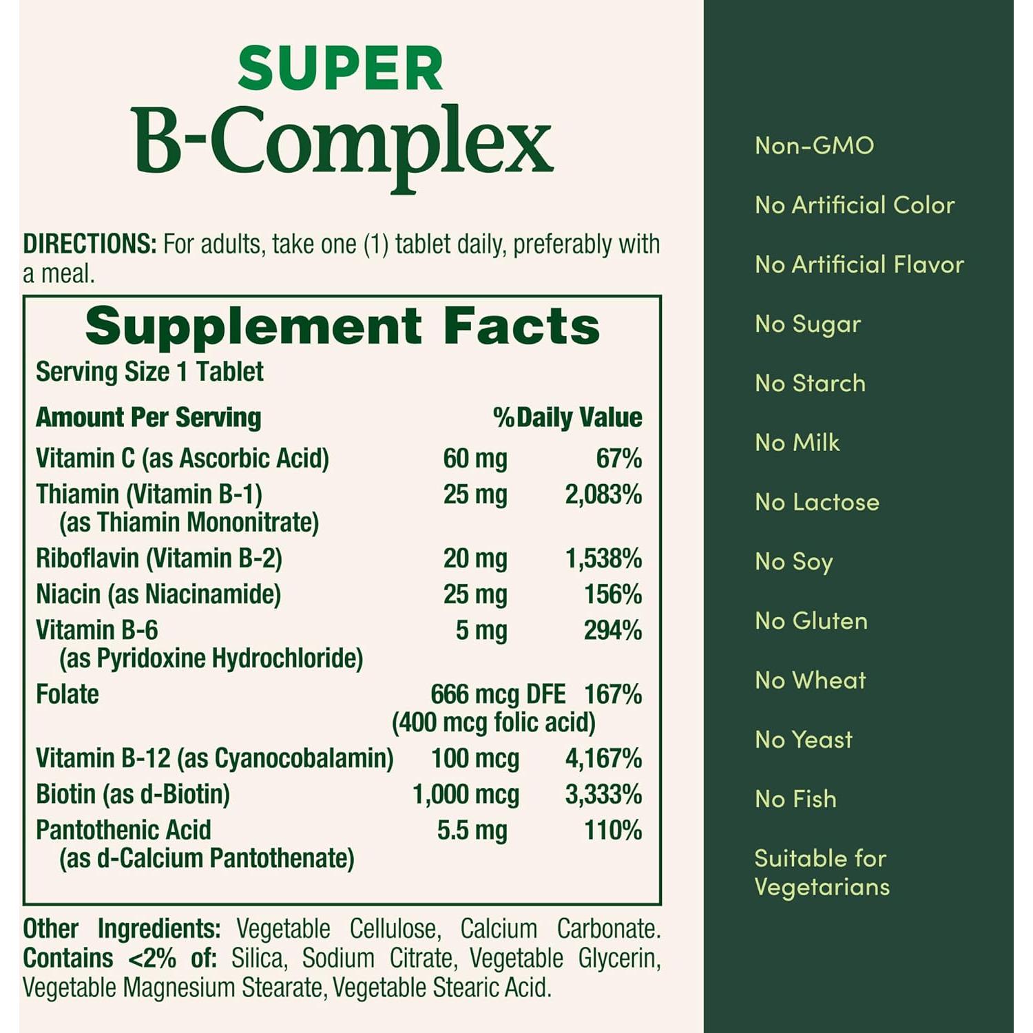 Vitaminas Complejo B Super Nature's Bounty 150 Tabletas