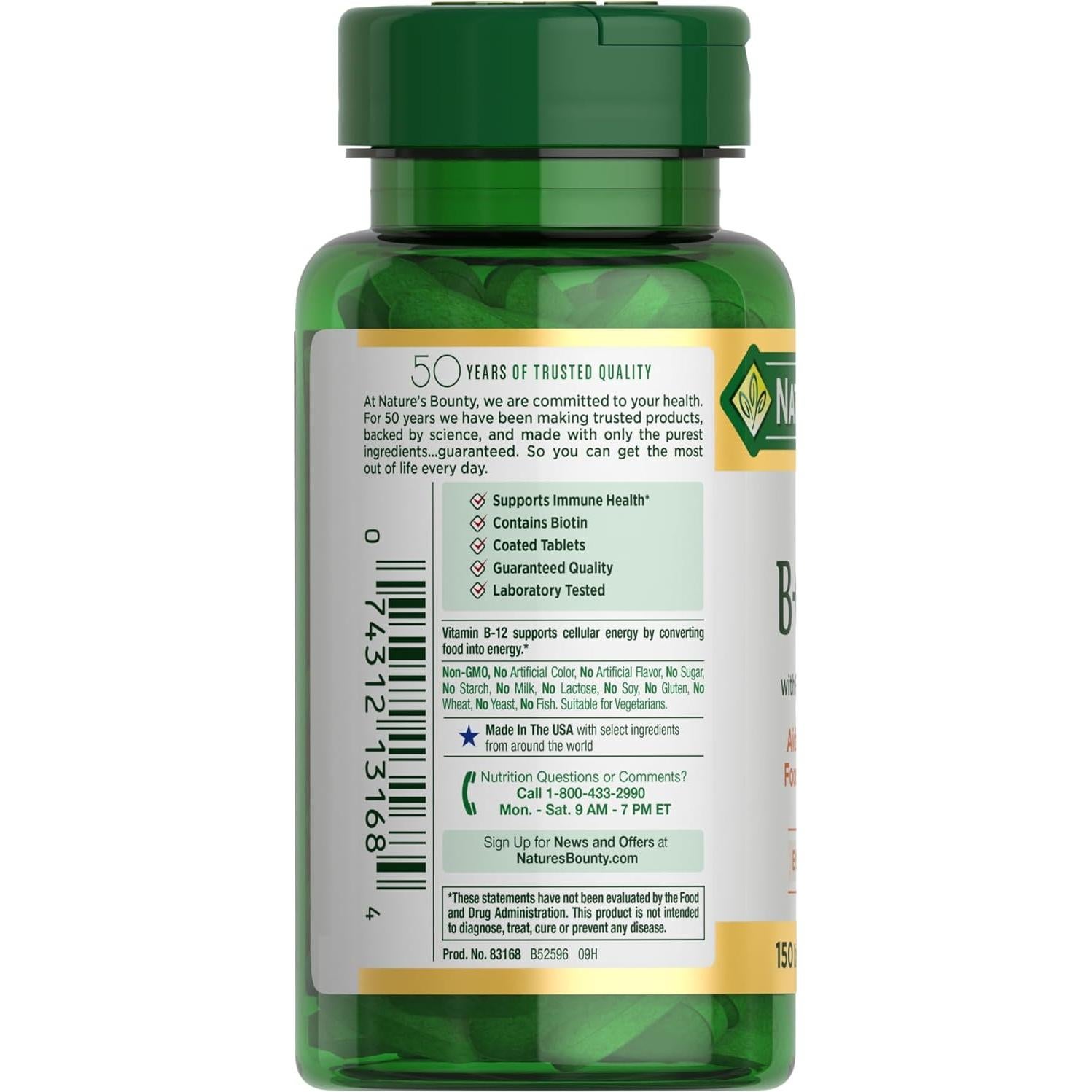 Vitaminas Complejo B Super Nature's Bounty 150 Tabletas