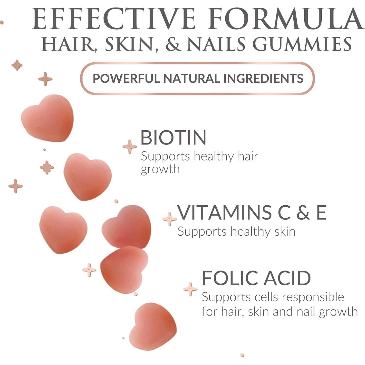 Gomitas Vitaminas para el Cabello Nature's Nutrition 60 Unidades