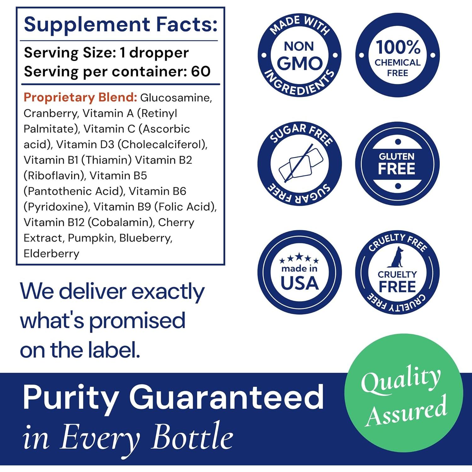 Multivitamina Líquida Premium FurFinds 15-en-1 para Perros y Gatos - 59.15 ml