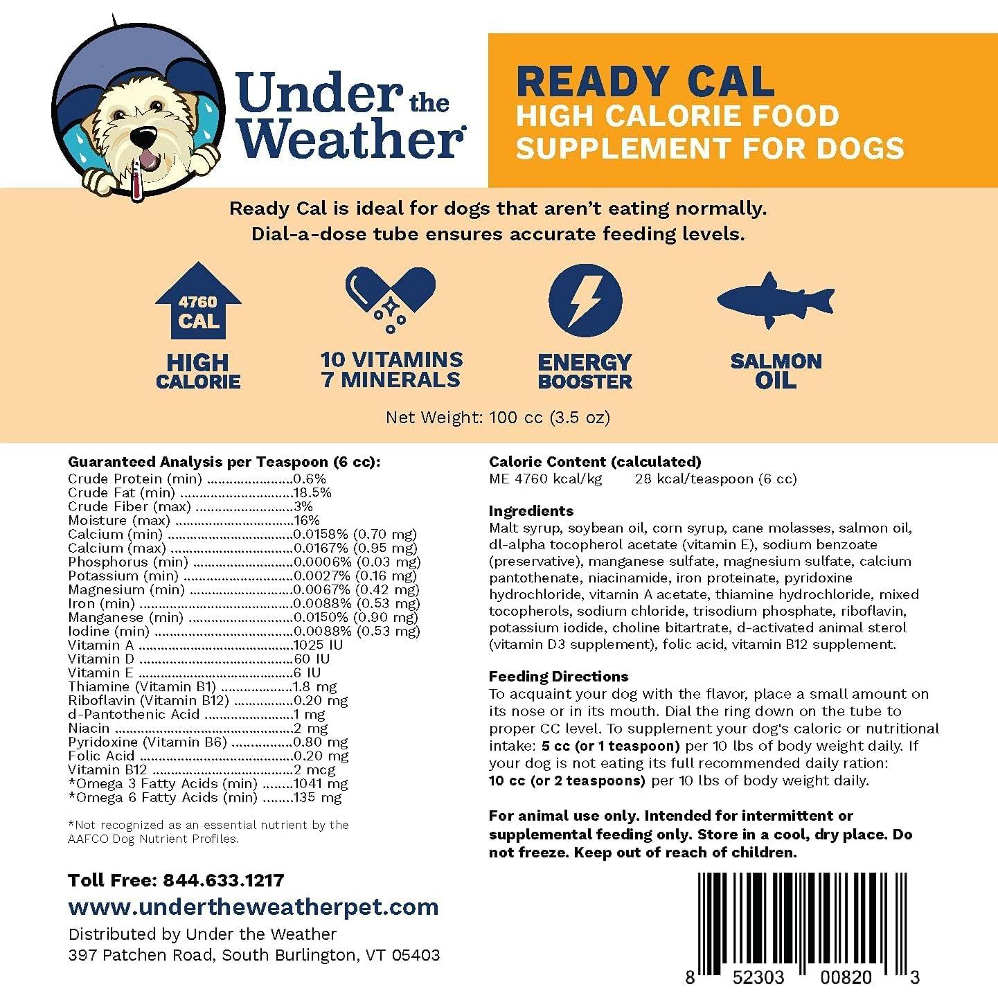 Suplemento Calorías Listas Bajo el Clima 200cc para Perros