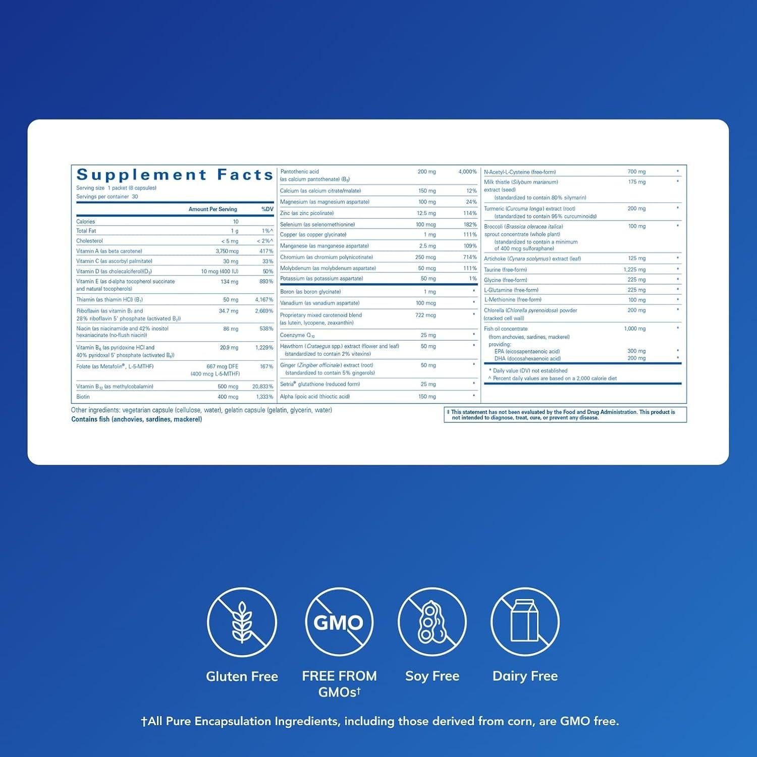 Paquete Detox Puro Pure Encapsulations | 30 Paquetes Diarios