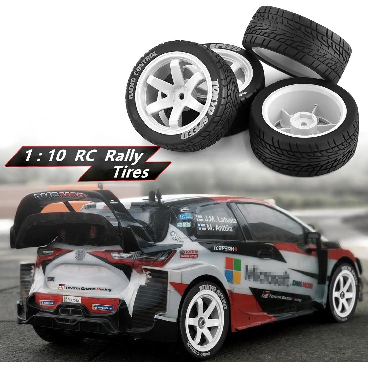 Neumáticos RC On Road 1/10 Chanmoo 12mm Hex Rally 4 Pcs