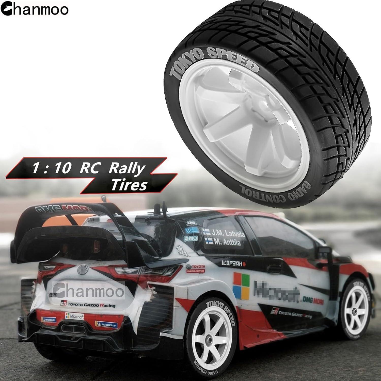 Neumáticos RC On Road 1/10 Chanmoo 12mm Hex Rally 4 Pcs