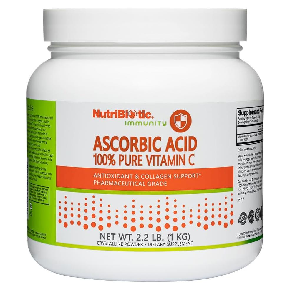 NutriBiotic Polvo de Vitamina C 1 Kg - Grado Farmacéutico