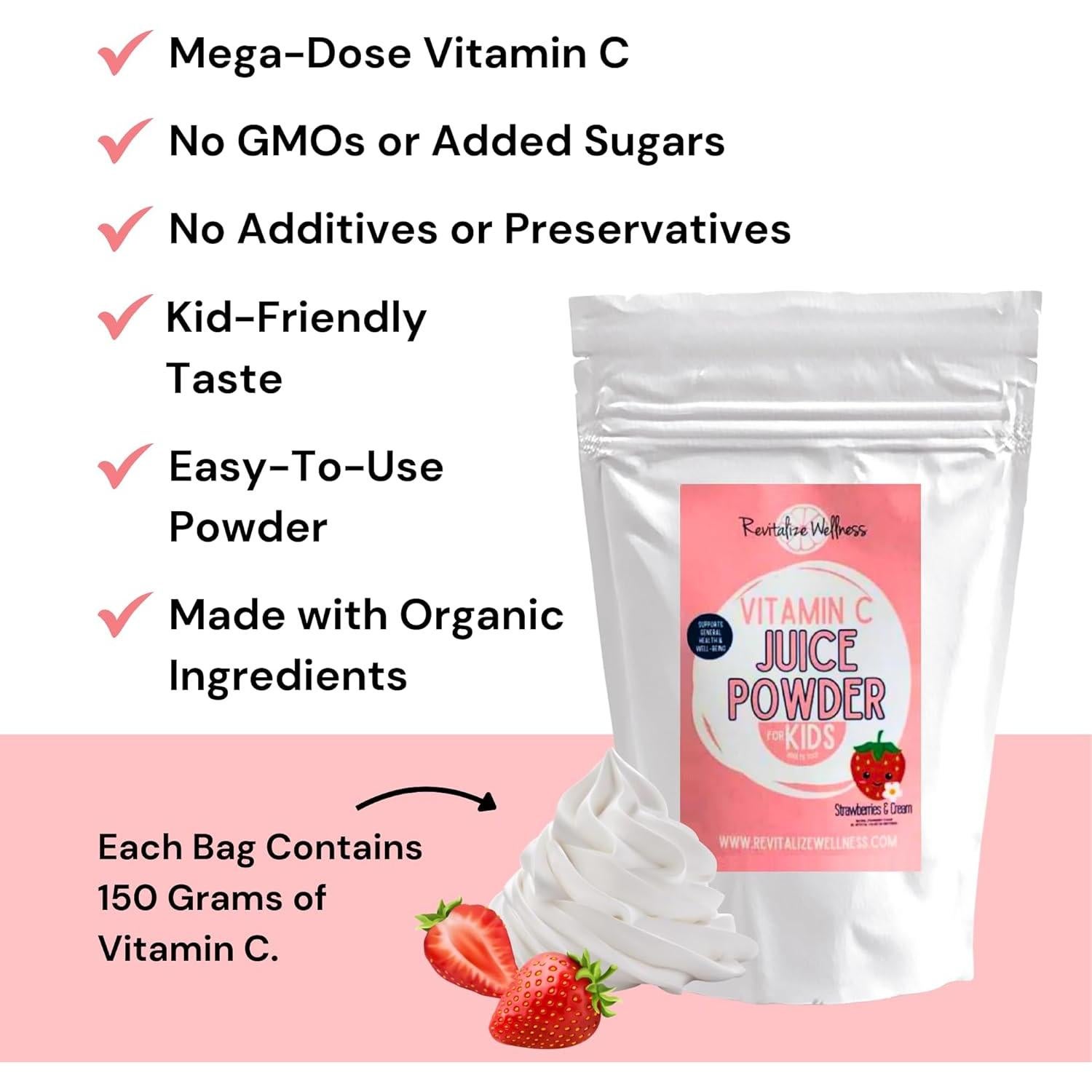 Polvo de Jugo de Vitamina C Revitalize Wellness 1000 mg 120 Porciones