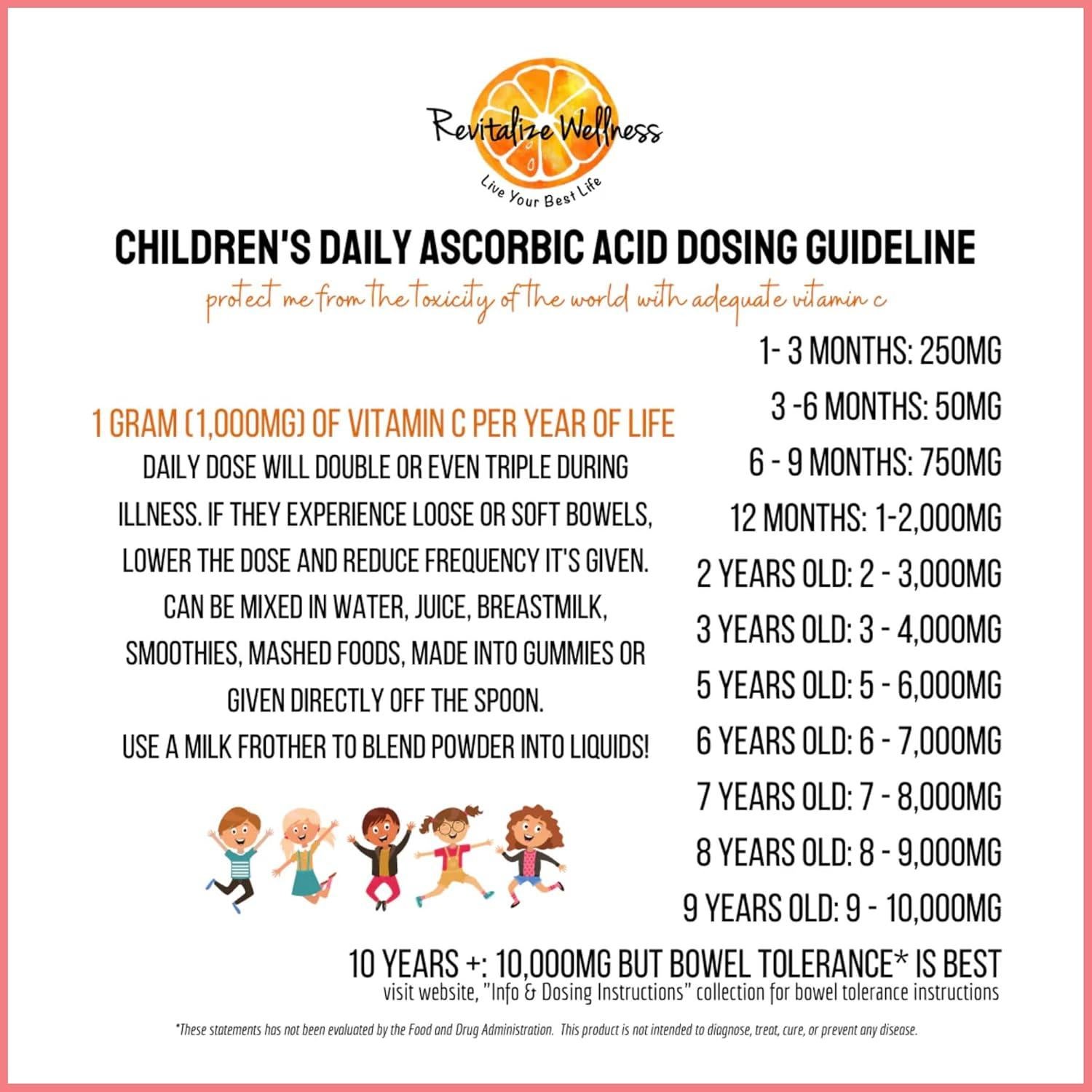 Polvo de Jugo de Vitamina C Revitalize Wellness 1000 mg 120 Porciones