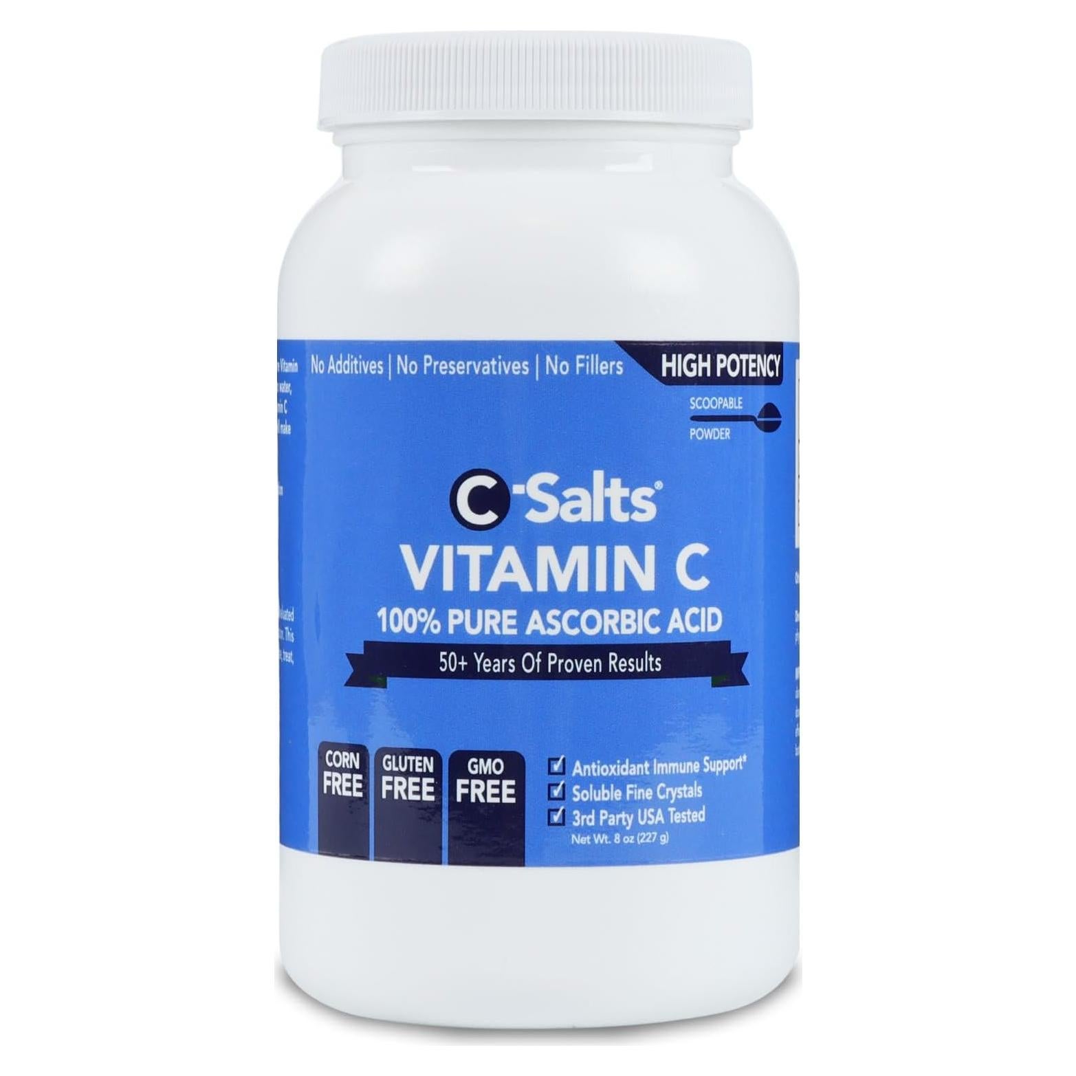 C-Salts Polvo de Vitamina C Pura 226.8g - Sin Azúcar