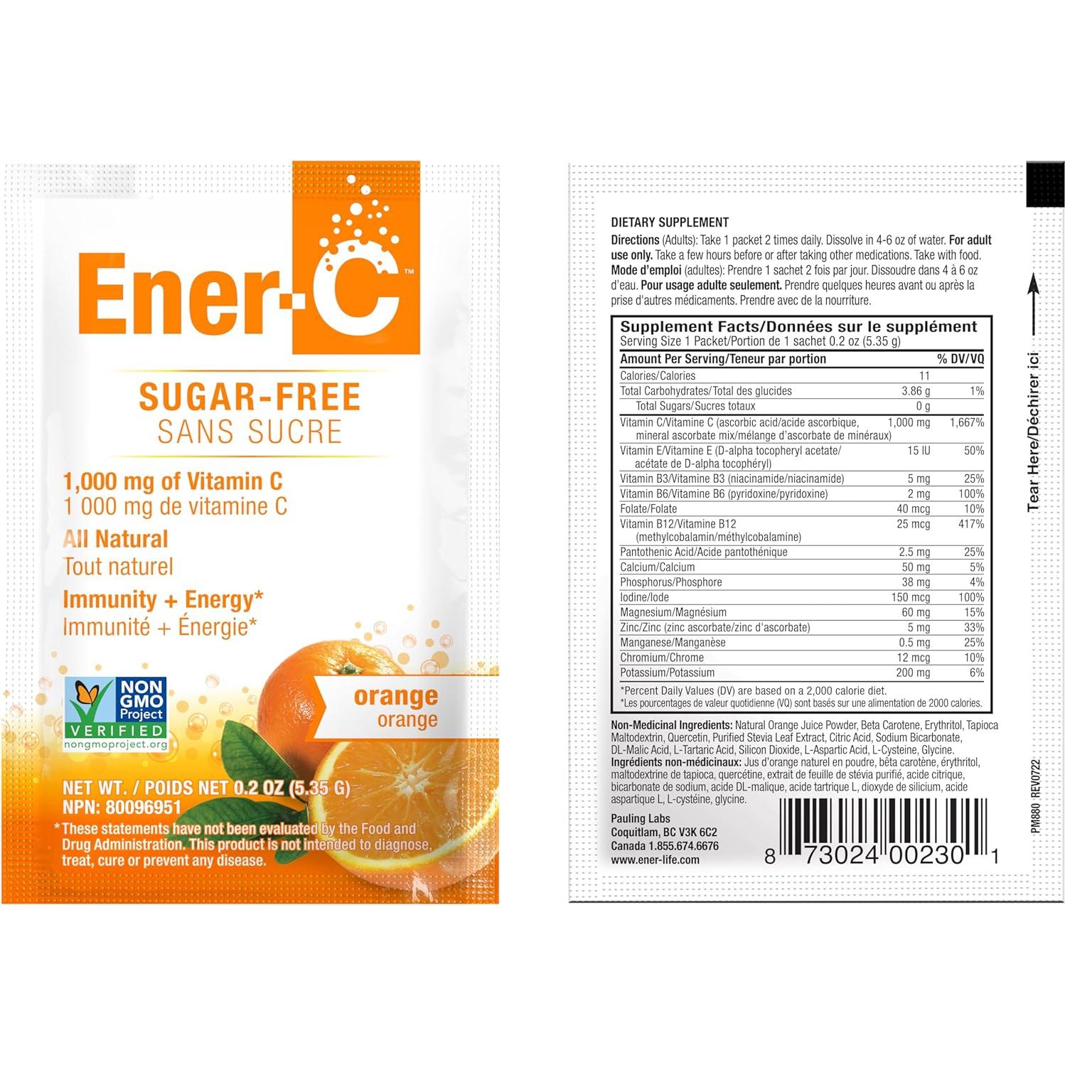 Ener-C Bebida Multivitamínica Sin Azúcar Sabor Naranja 30 Sobres