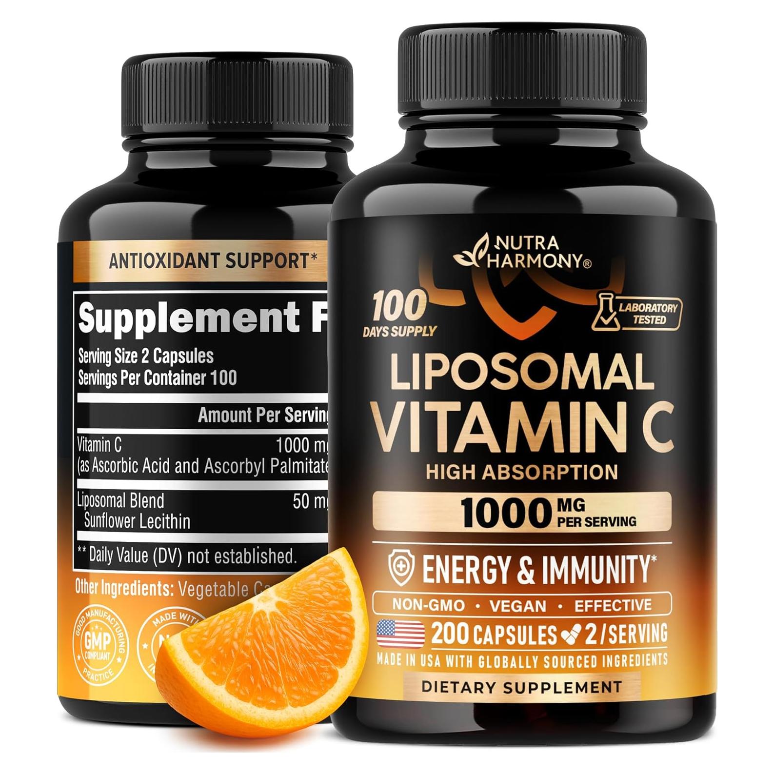 Vitamina C Liposomal 1000mg Nutra Harmony - 200 Cápsulas