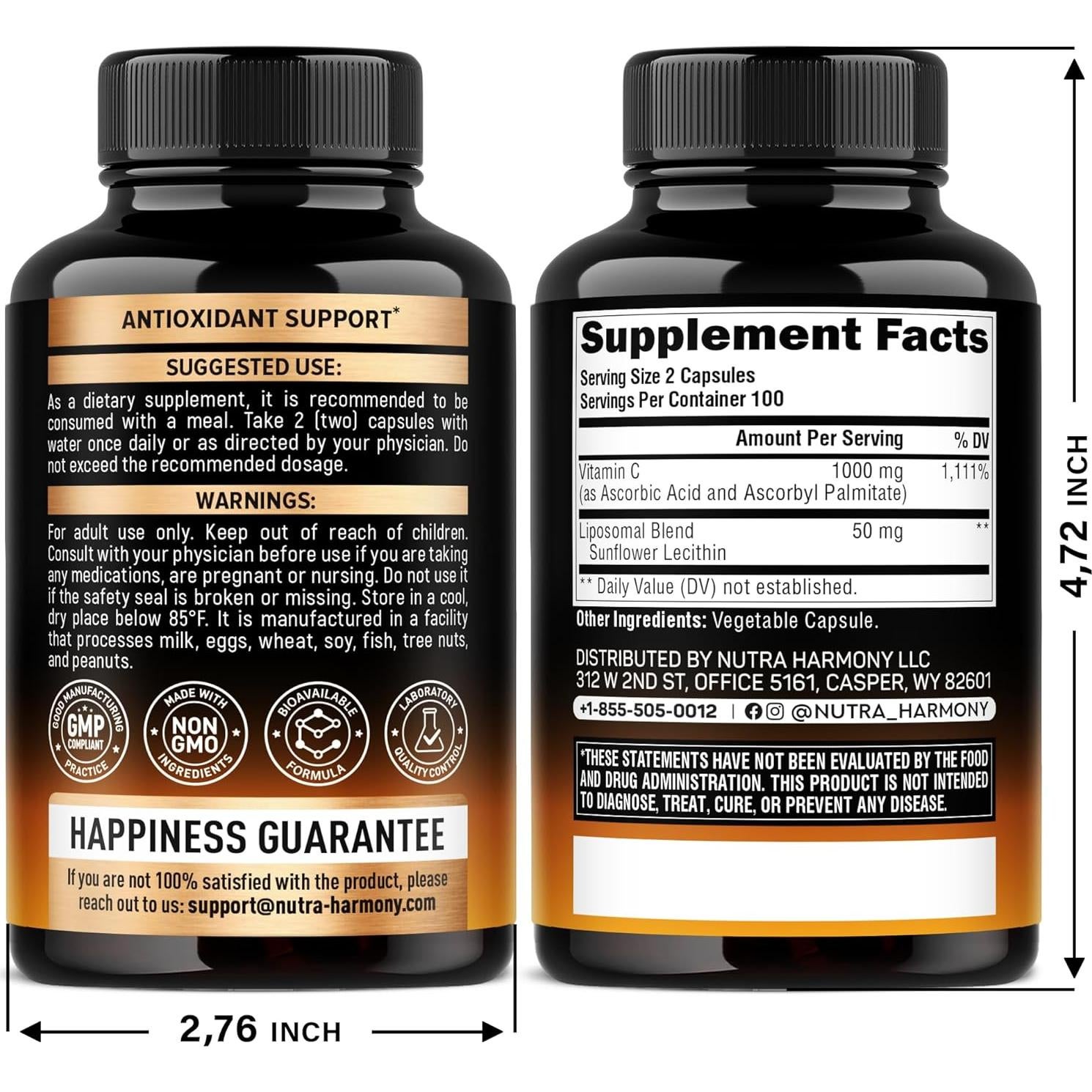 Vitamina C Liposomal 1000mg Nutra Harmony - 200 Cápsulas