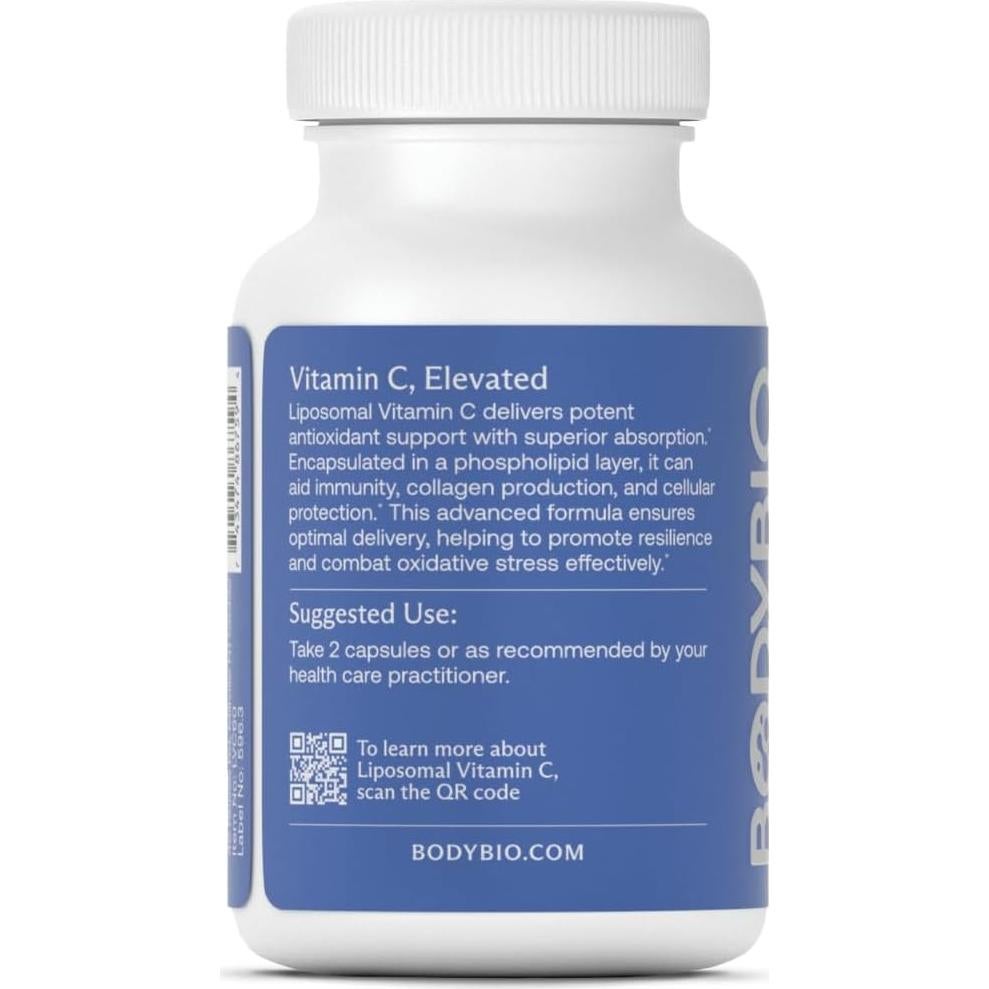 BodyBio Vitamina C Liposomal 60 Cápsulas - Antioxidante y Soporte Inmunológico