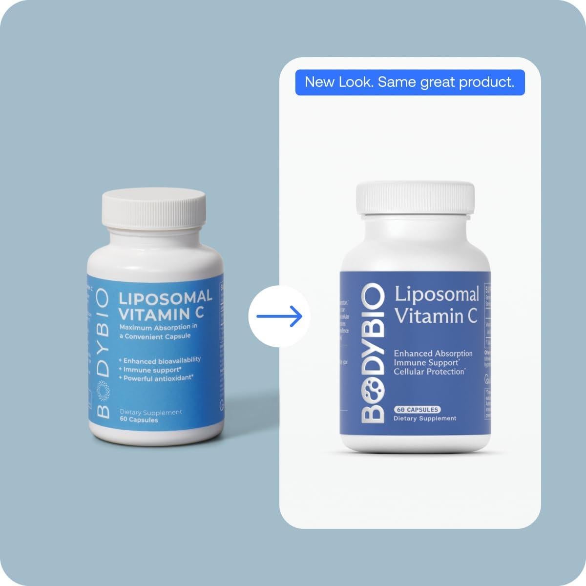 BodyBio Vitamina C Liposomal 60 Cápsulas - Antioxidante y Soporte Inmunológico
