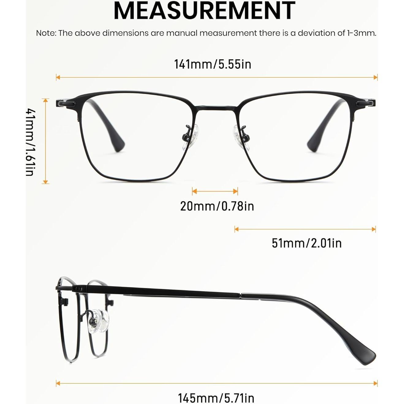 Gafas de luz azul Cyxus para hombres - Titanio ultraligero