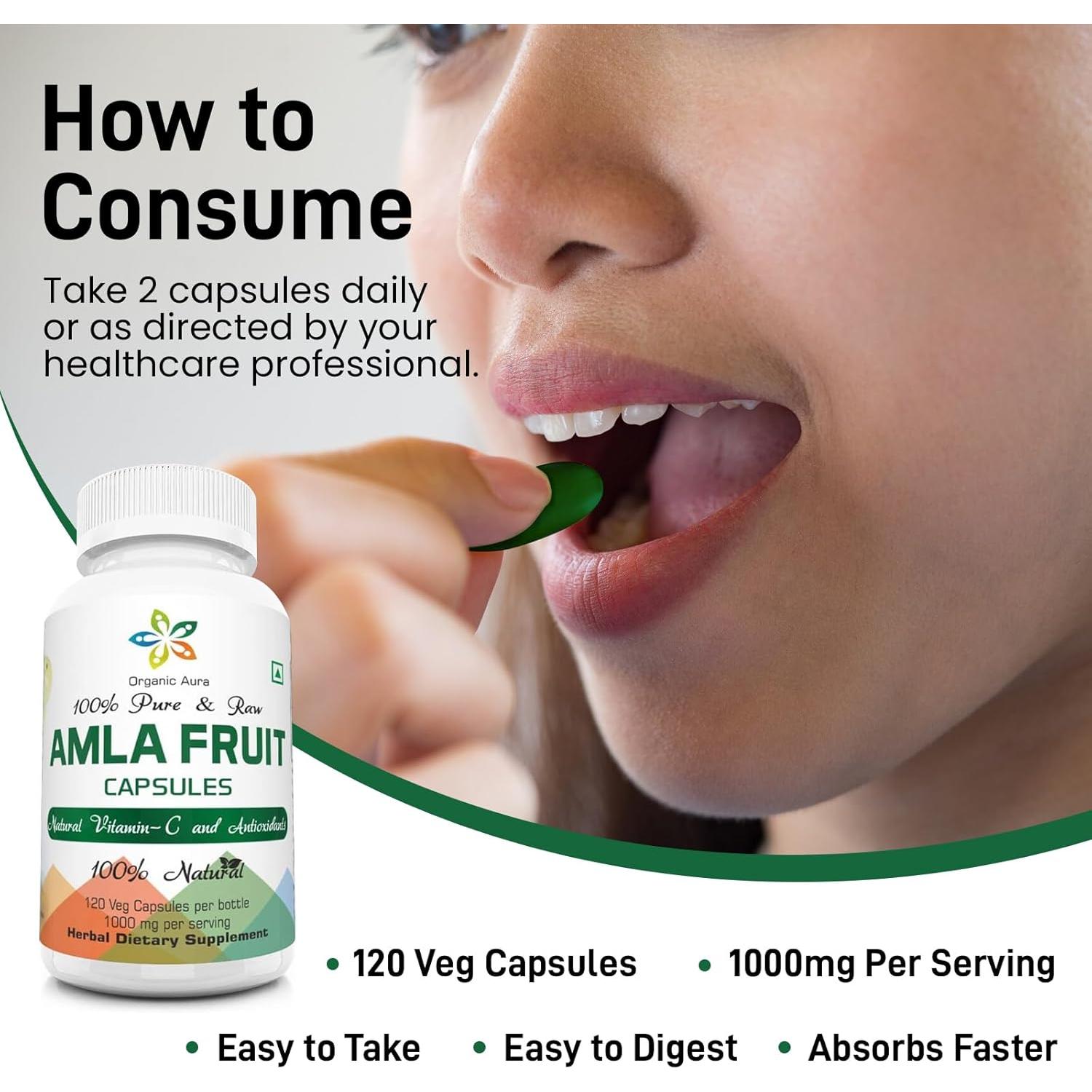 Cápsulas de Amla 1000mg 120 unidades - Organic Aura