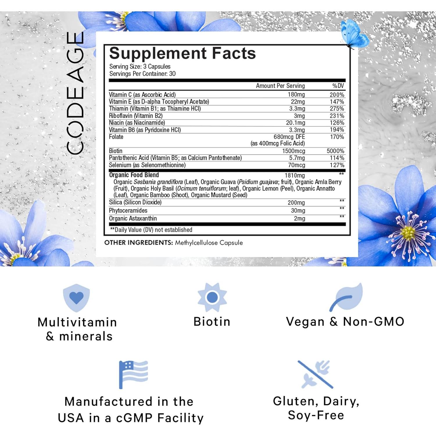 Suplemento Vegano Tónico de Belleza Codeage 90 Cápsulas