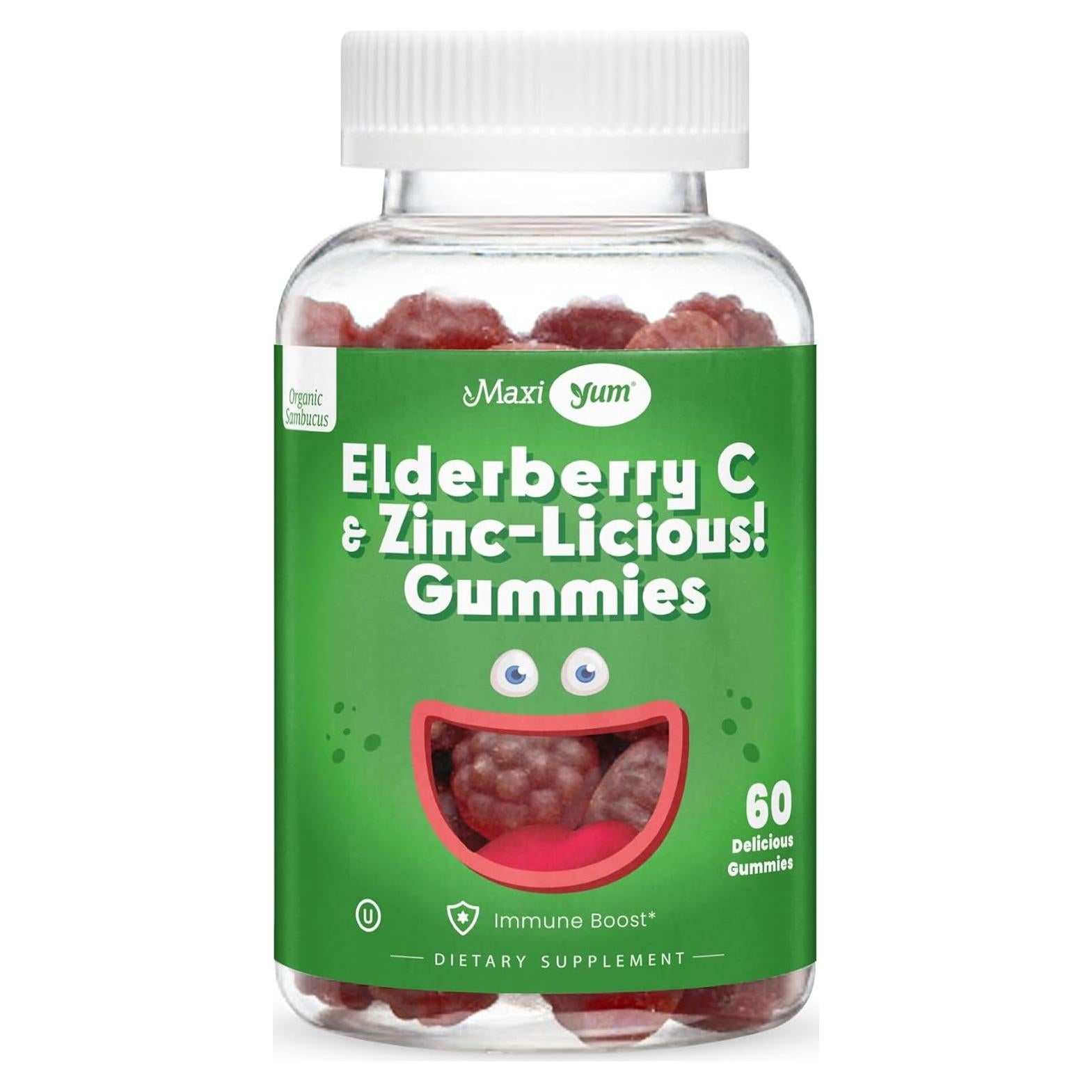 Gomitas de Saúco Orgánicas Maxi Health con Zinc y Vitamina C - 60 Unidades