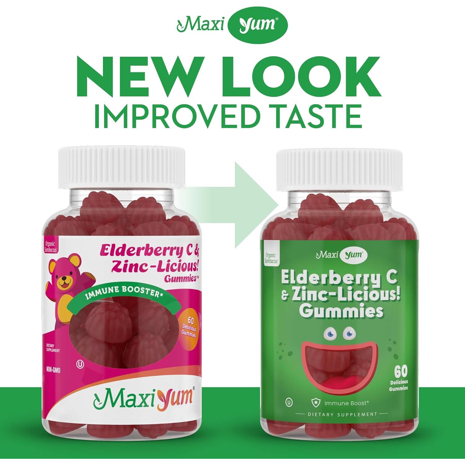 Gomitas de Saúco Orgánicas Maxi Health con Zinc y Vitamina C - 60 Unidades