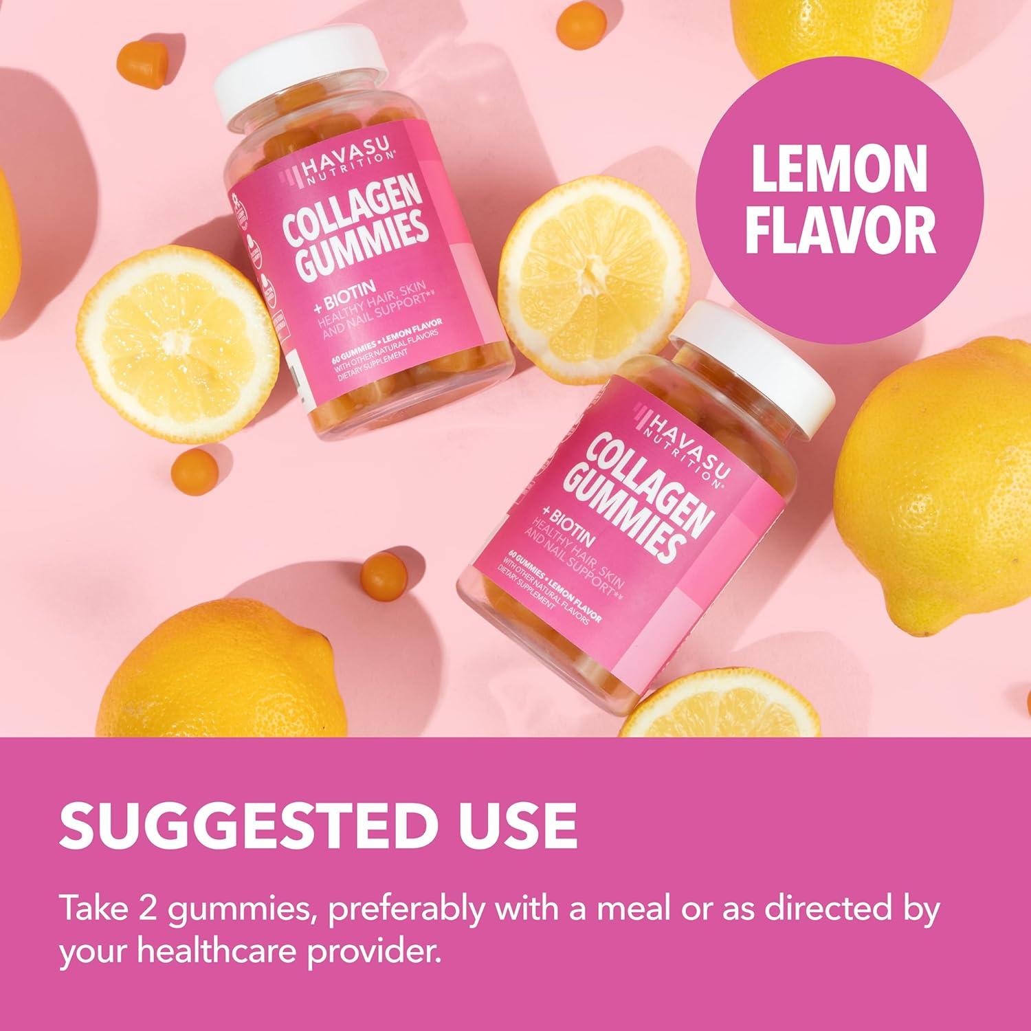 Gomitas de Colágeno Havasu Nutrition 60 Conteo Sabor Limón