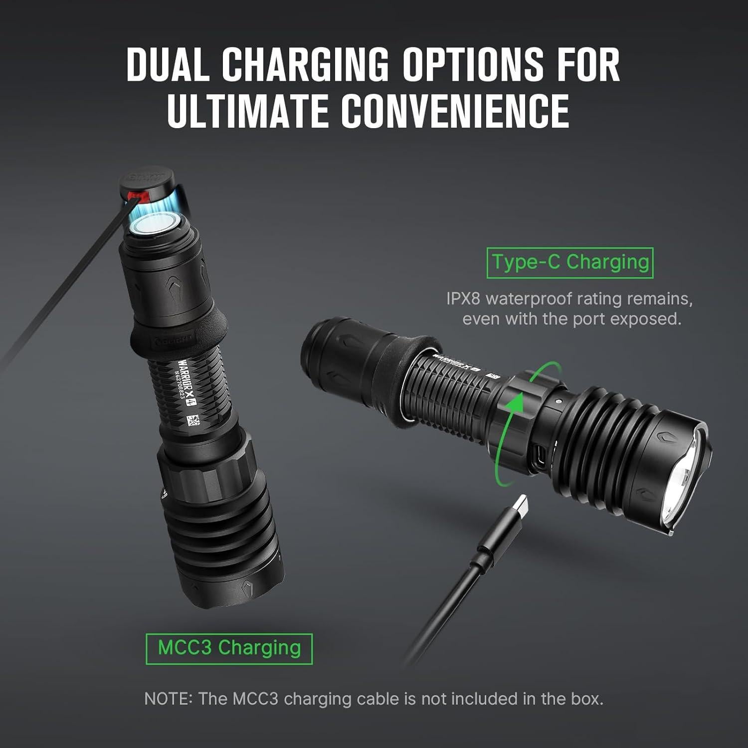 Linterna Táctica OLIGHT Warrior X 4 2600 Lúmenes USB-C