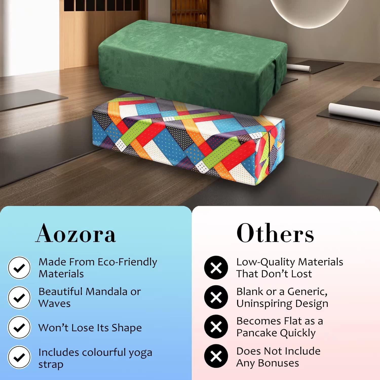 Almohada Bolster de Yoga Aozora Verde 63.5x25.4x15.2 cm