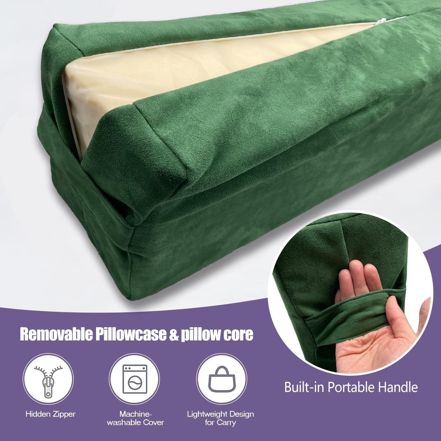 Almohada Bolster de Yoga Aozora Verde 63.5x25.4x15.2 cm