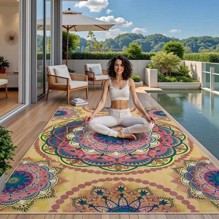 Alfombra de Meditación Arenarug 243x152 cm Boho Antideslizante