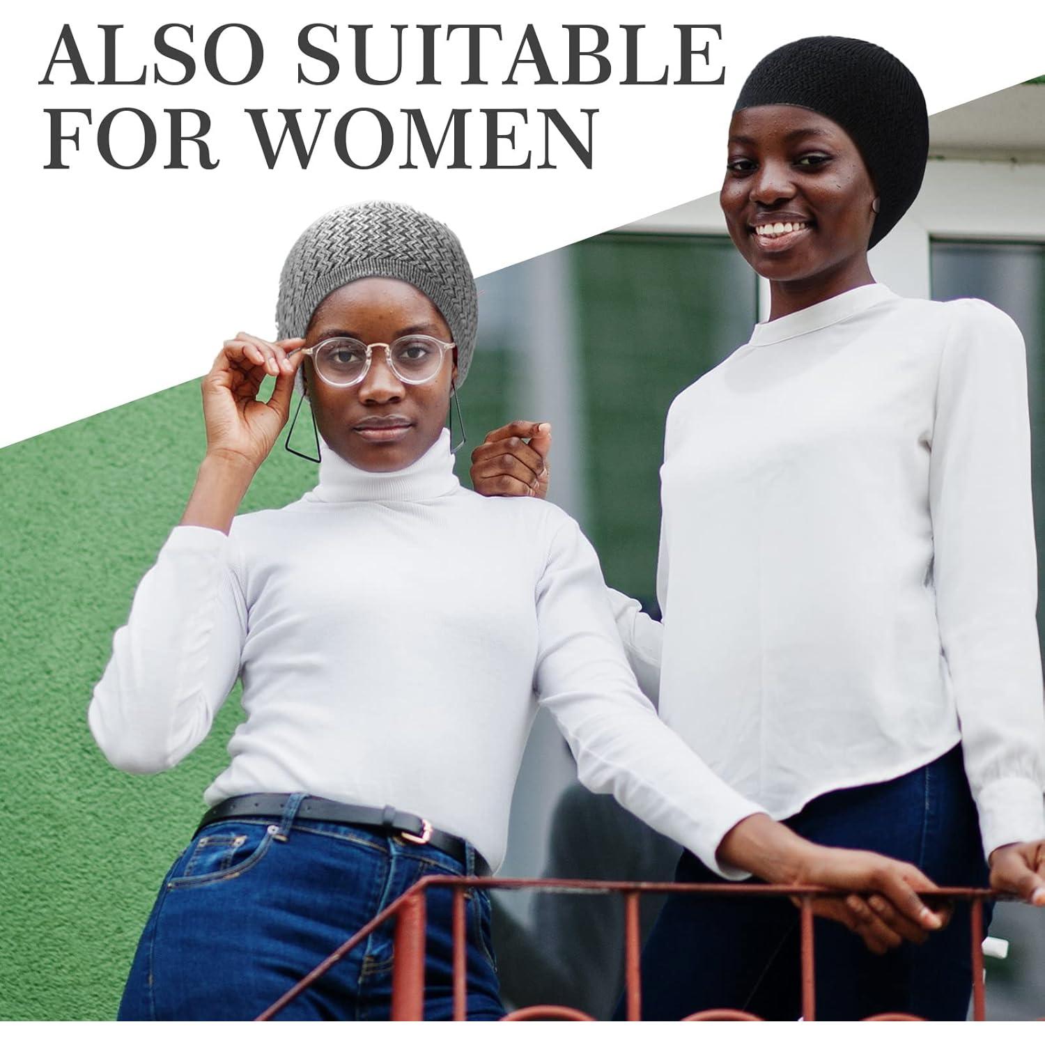 Conjunto de Gorras Kufi y Cuentas de Oración Musulmana Jiuguva