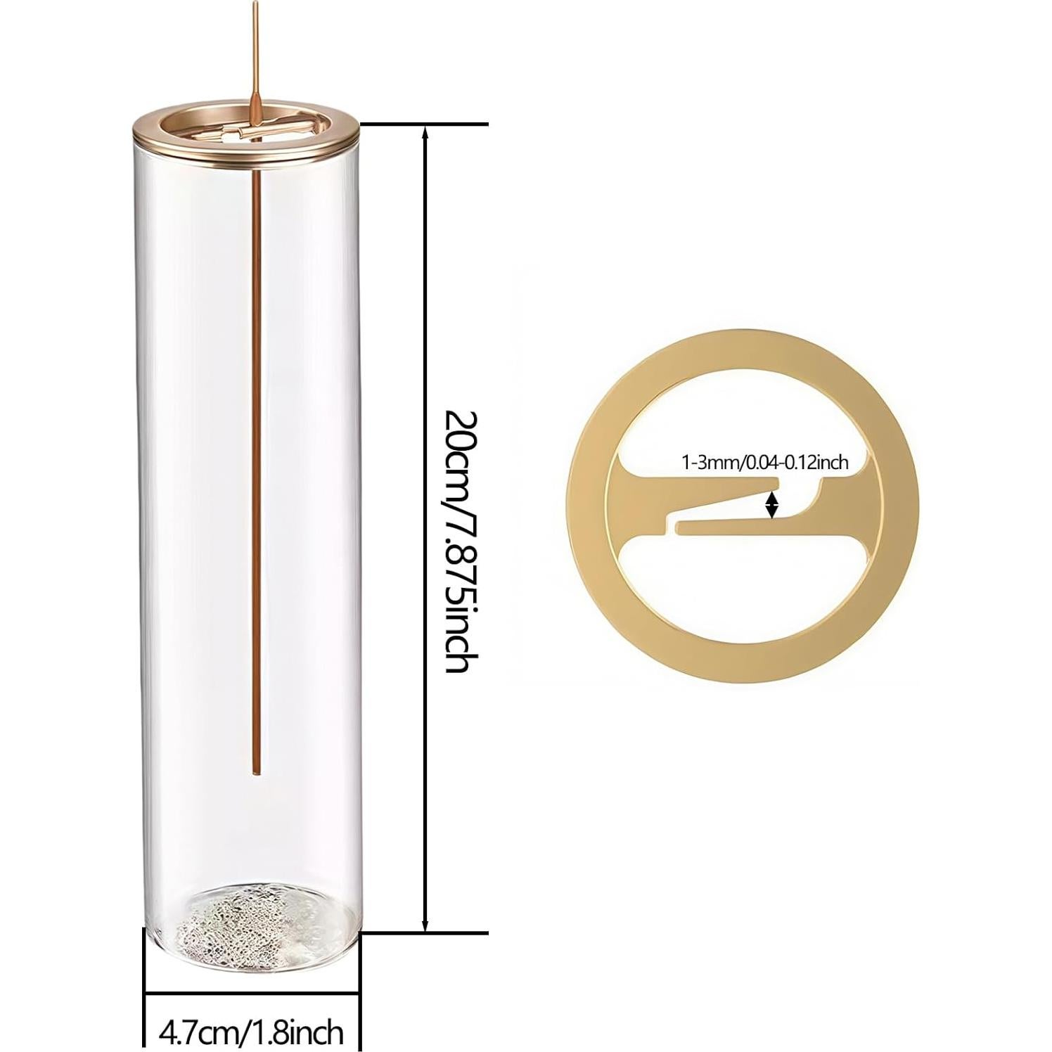 Soporte de Incienso de Vidrio GRAMSTORMAX con Abrazadera Dorada