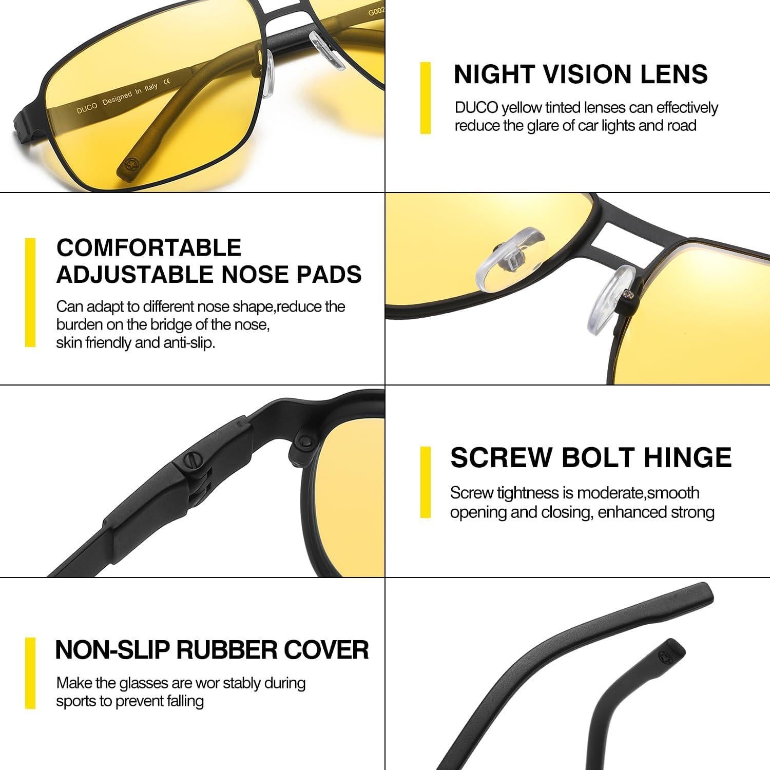 Gafas de Visión Nocturna DUCO para Hombres Antirreflejo