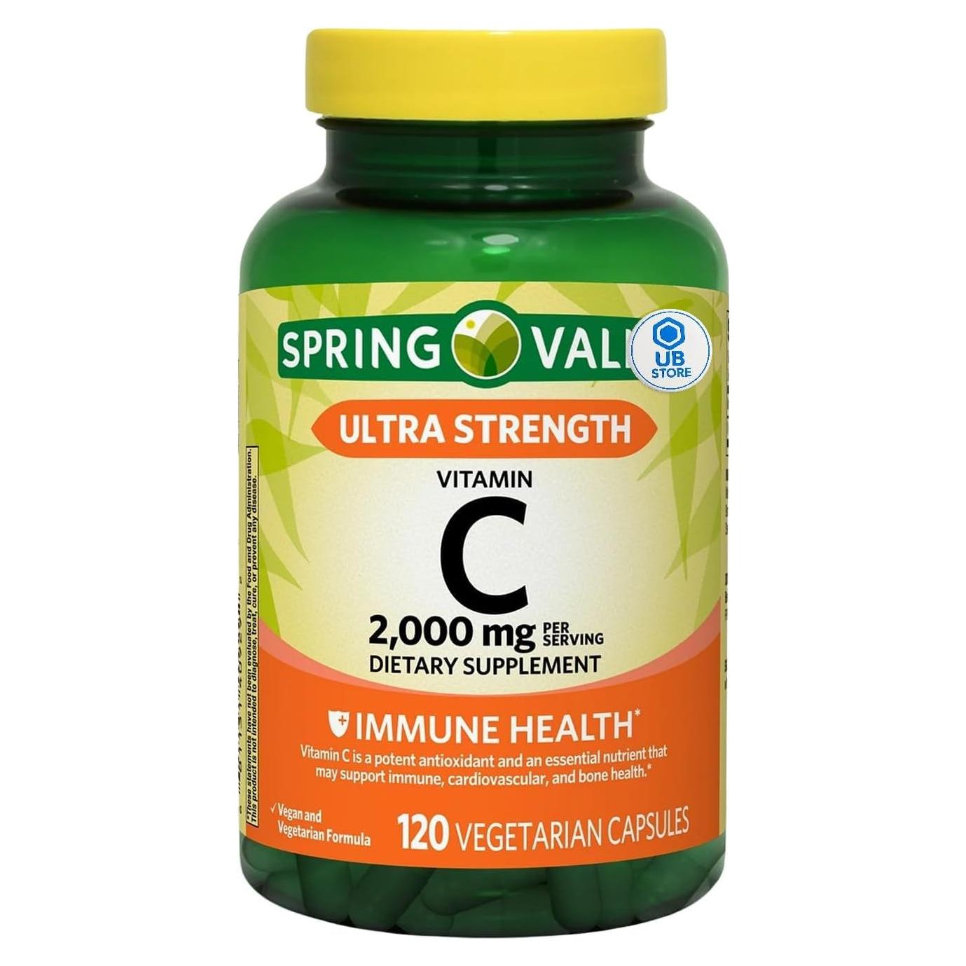 Vitamina C Ultra Fuerte 2000mg Spring Valley - 120 Cápsulas