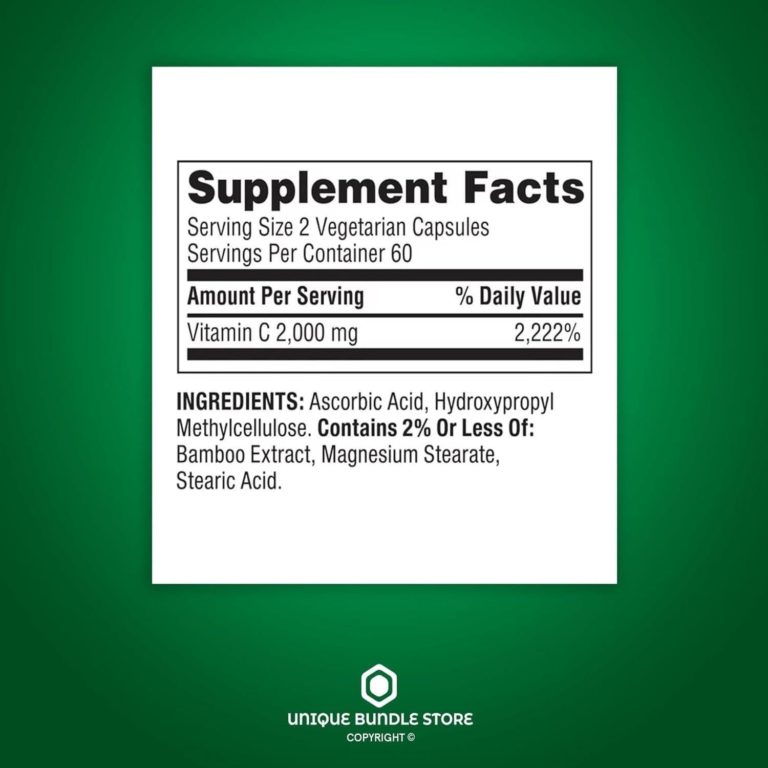 Vitamina C Ultra Fuerte 2000mg Spring Valley - 120 Cápsulas