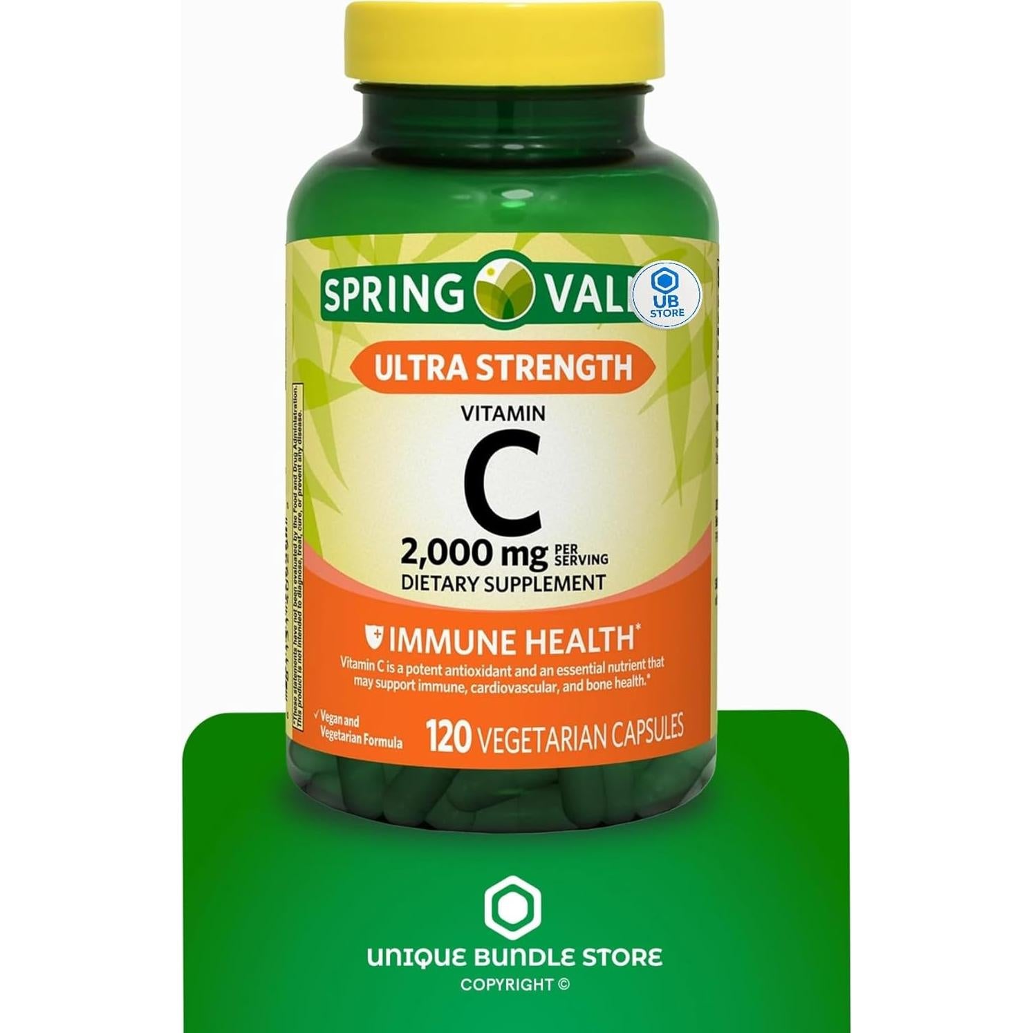 Vitamina C Ultra Fuerte 2000mg Spring Valley - 120 Cápsulas