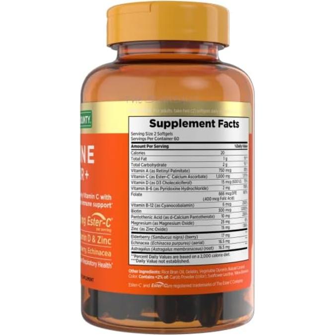 Suplemento de Vitamina C 1000mg Natures Bounty 120 Gelatinas